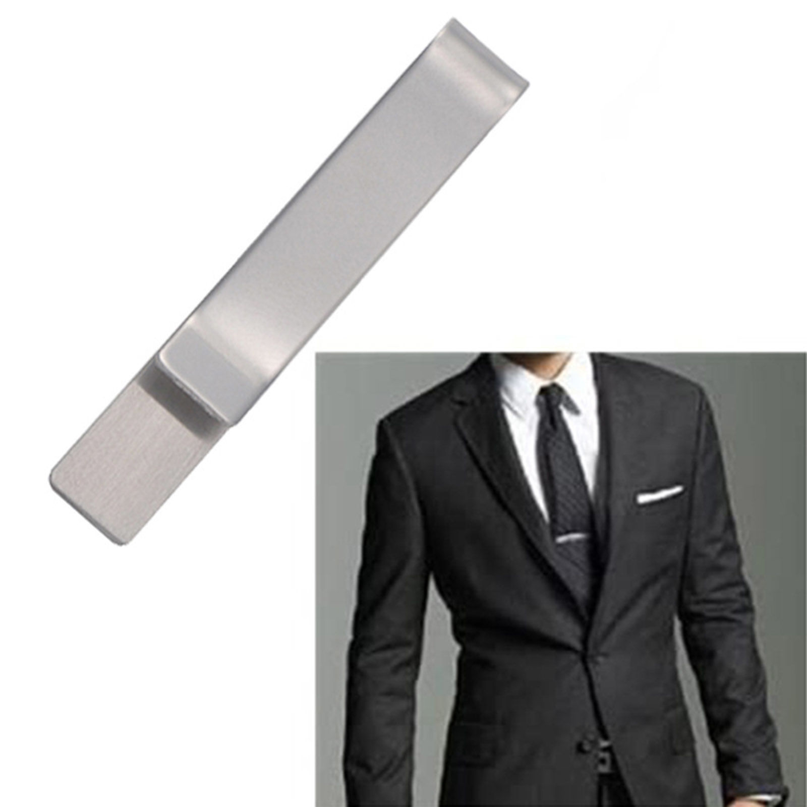 Picture of 304 Stainless Steel Blank Stamping Tags Men Necktie Tie Clips