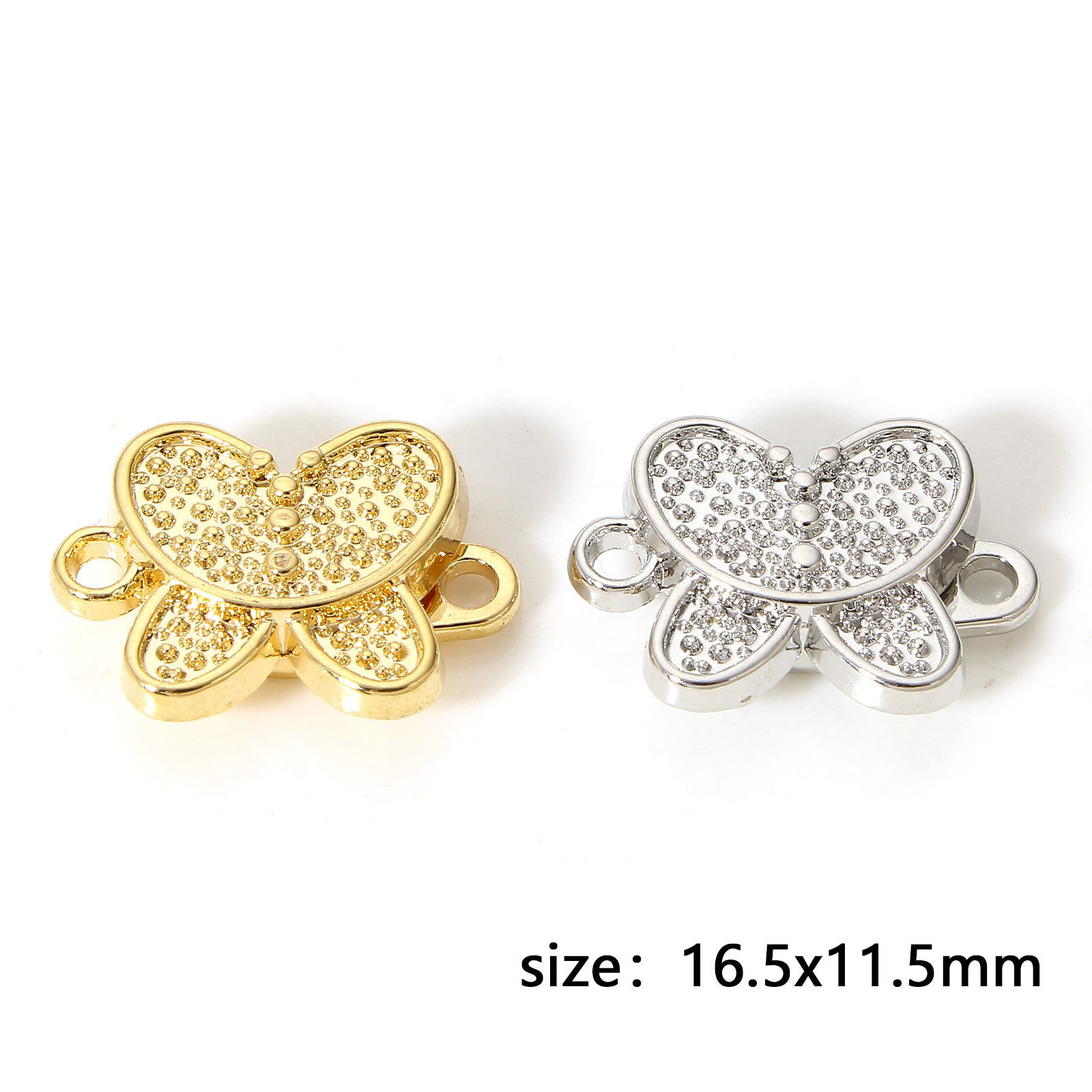 Picture of Brass Magnetic Clasps Butterfly Animal Real Gold Plated