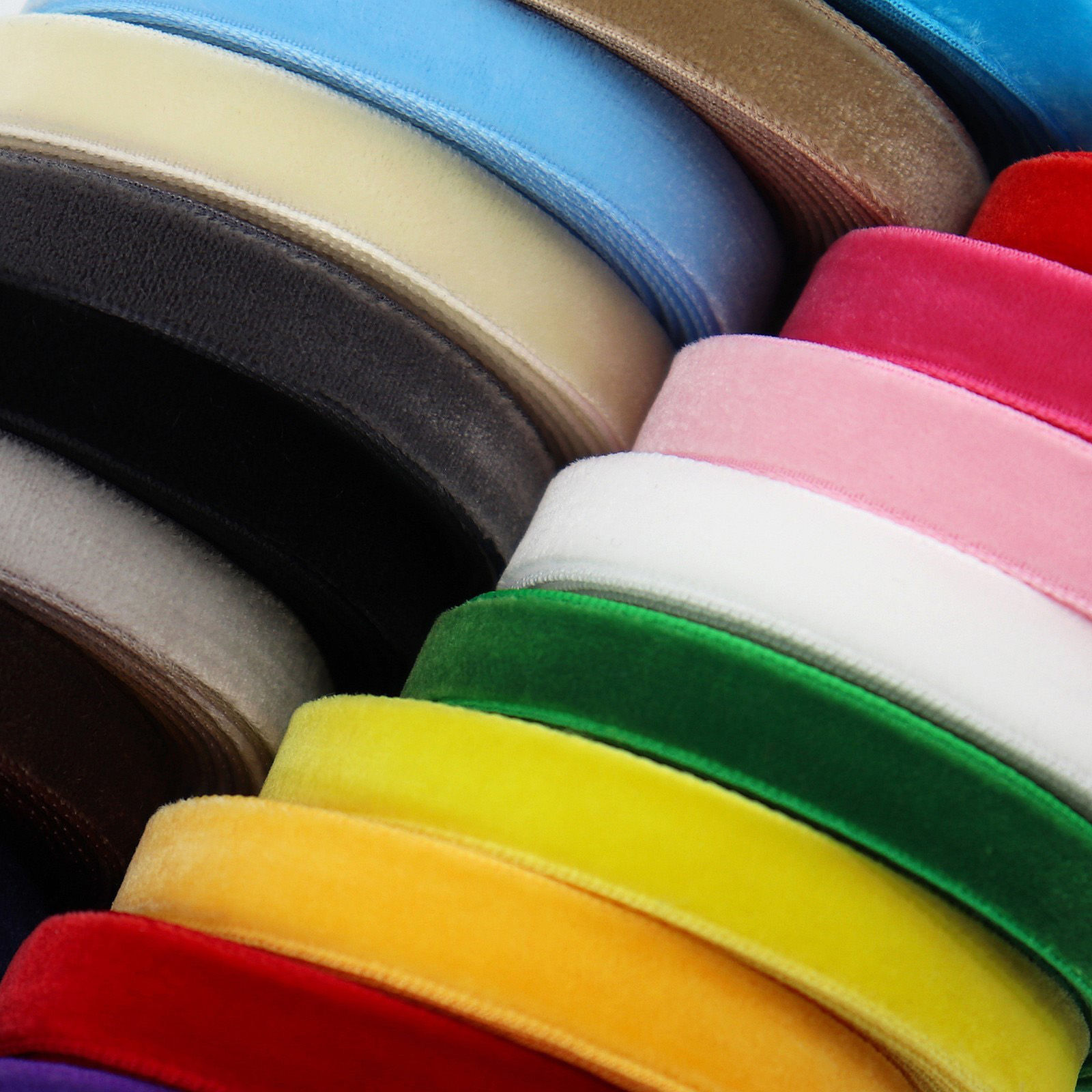 Picture of Velvet Ribbon DIY Wedding Party Gift Wrapping Sewing Craft Decoration Multicolor Flocking 10mm