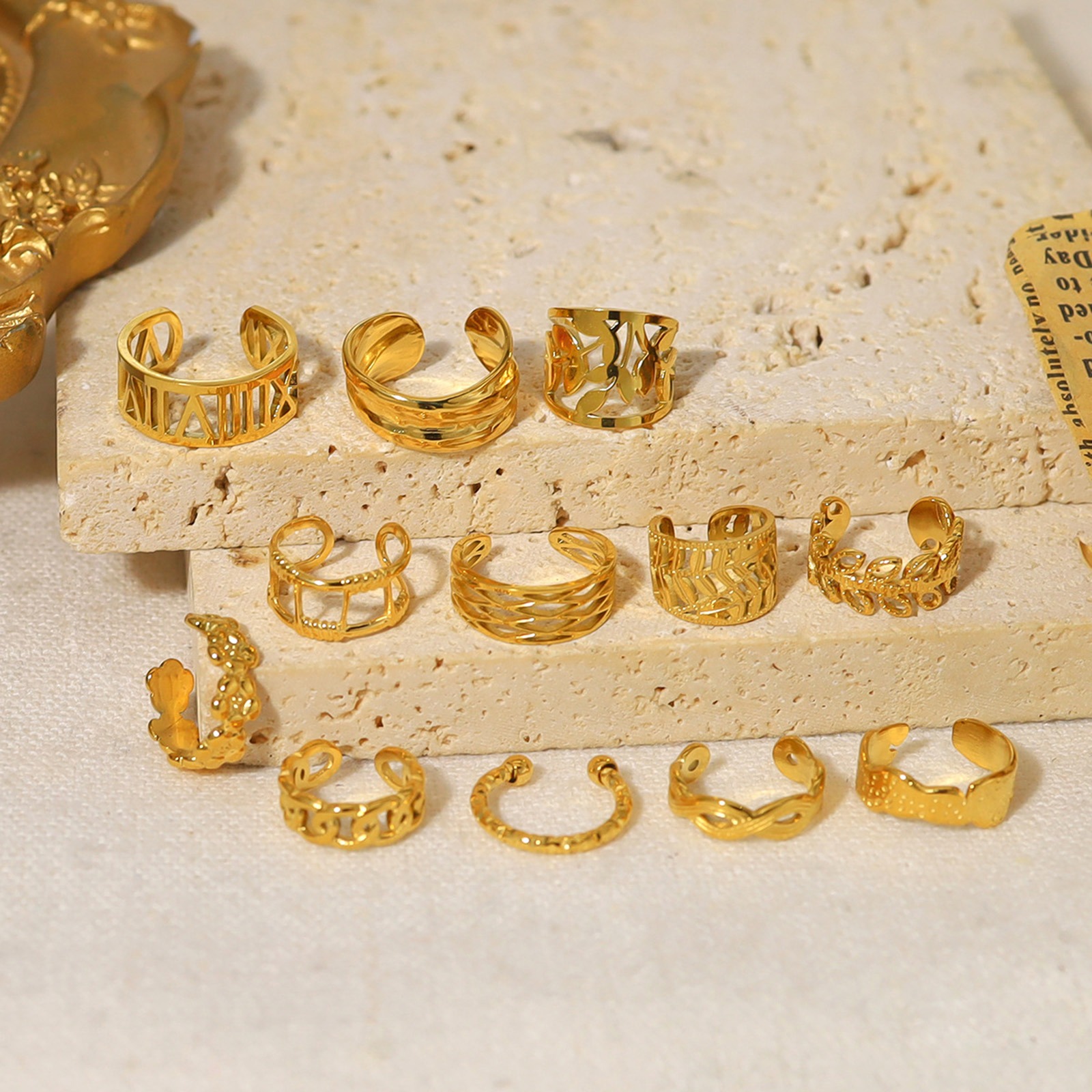 Immagine di 1 Pz 304 Acciaio Inossidabile Orecchino a Clip 18K Oro riempito
