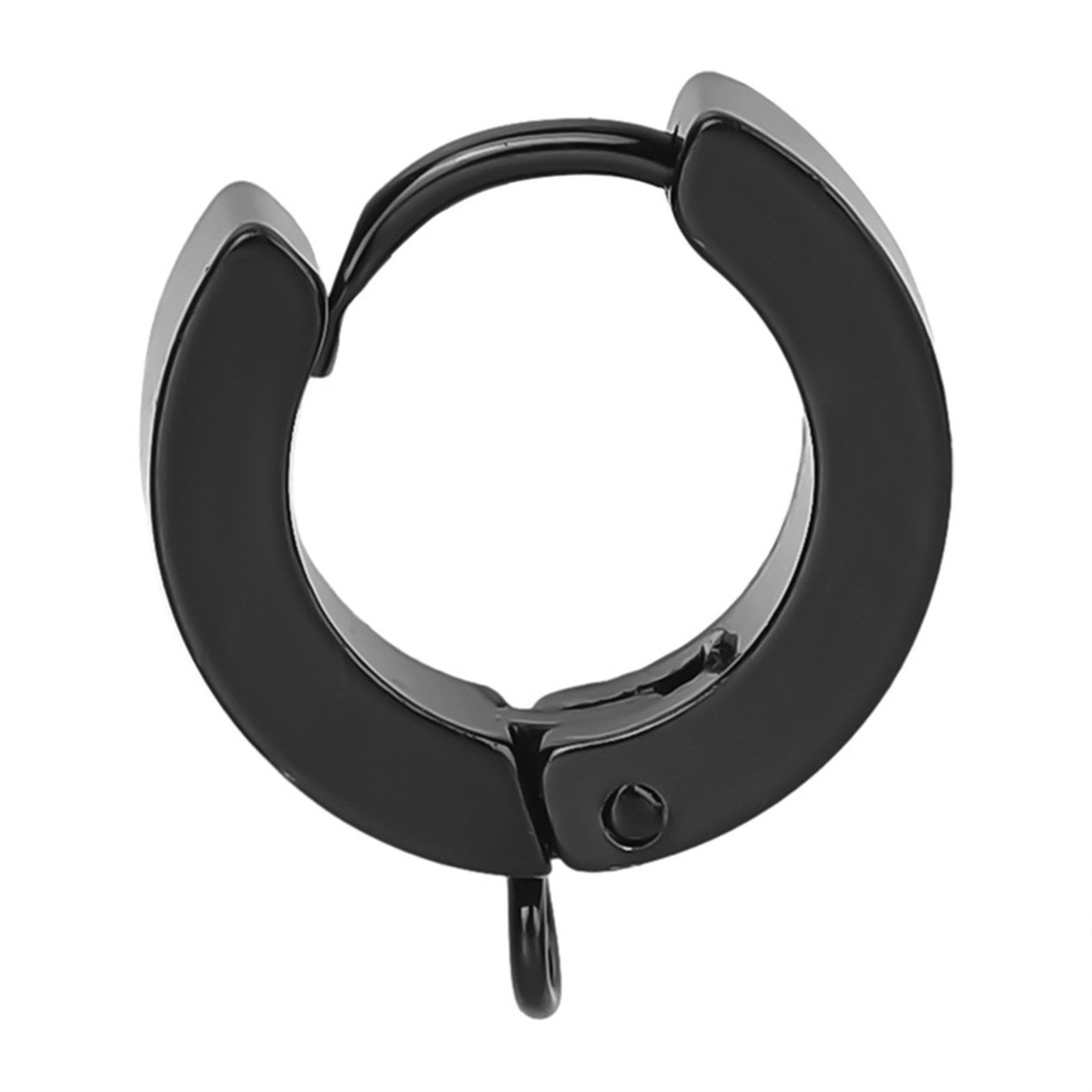 Imagen de 2 Unidades 304 Acero Inoxidable Pendientes de Aro para Accesorios de Fabricación de Joyas de Bricolaje Ronda Con Lazo 15mm x 13mm