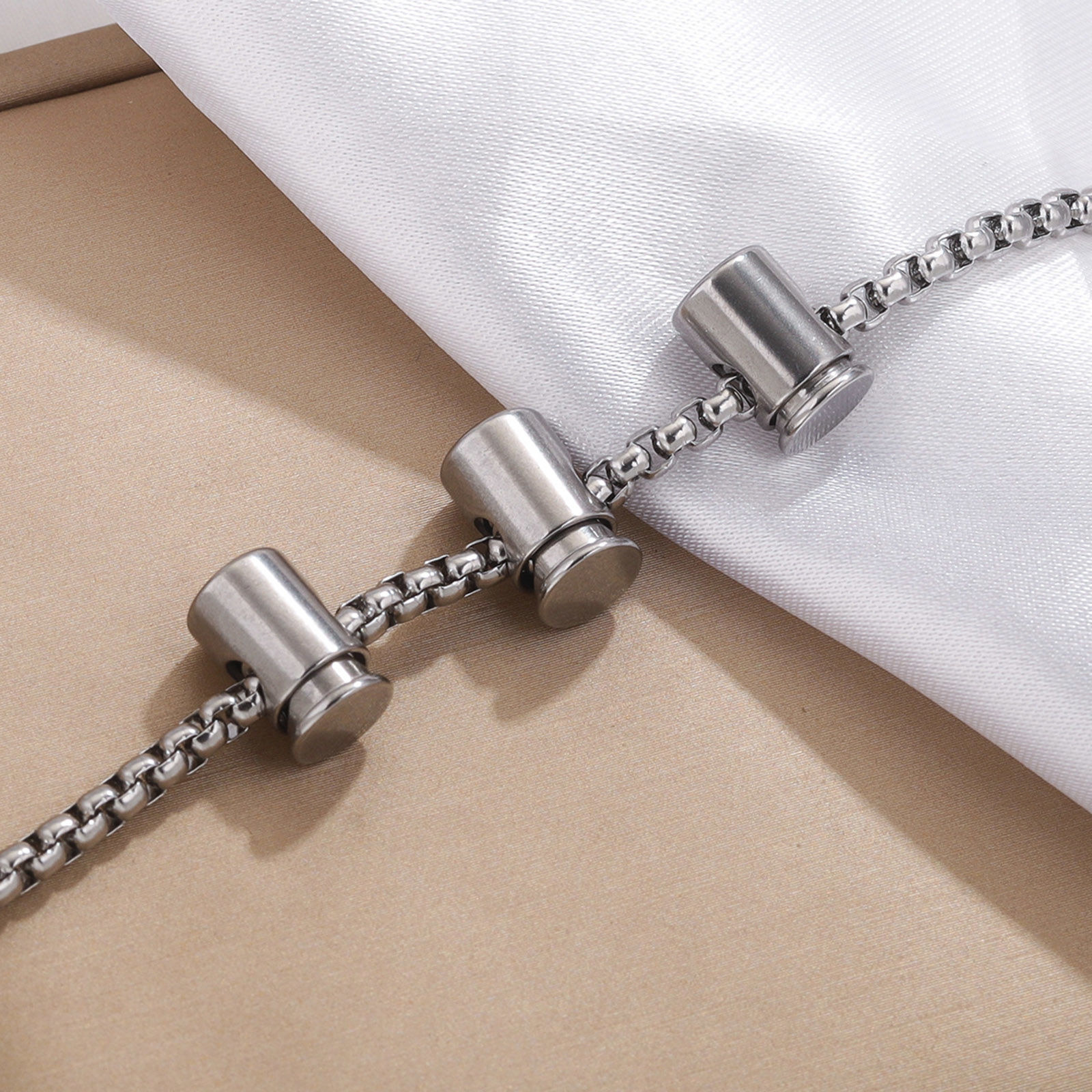 Picture of 304 Stainless Steel Buckle Fastener For Adjustable Mask Rope Accessory Cylinder 8.5mm x 6.8mm