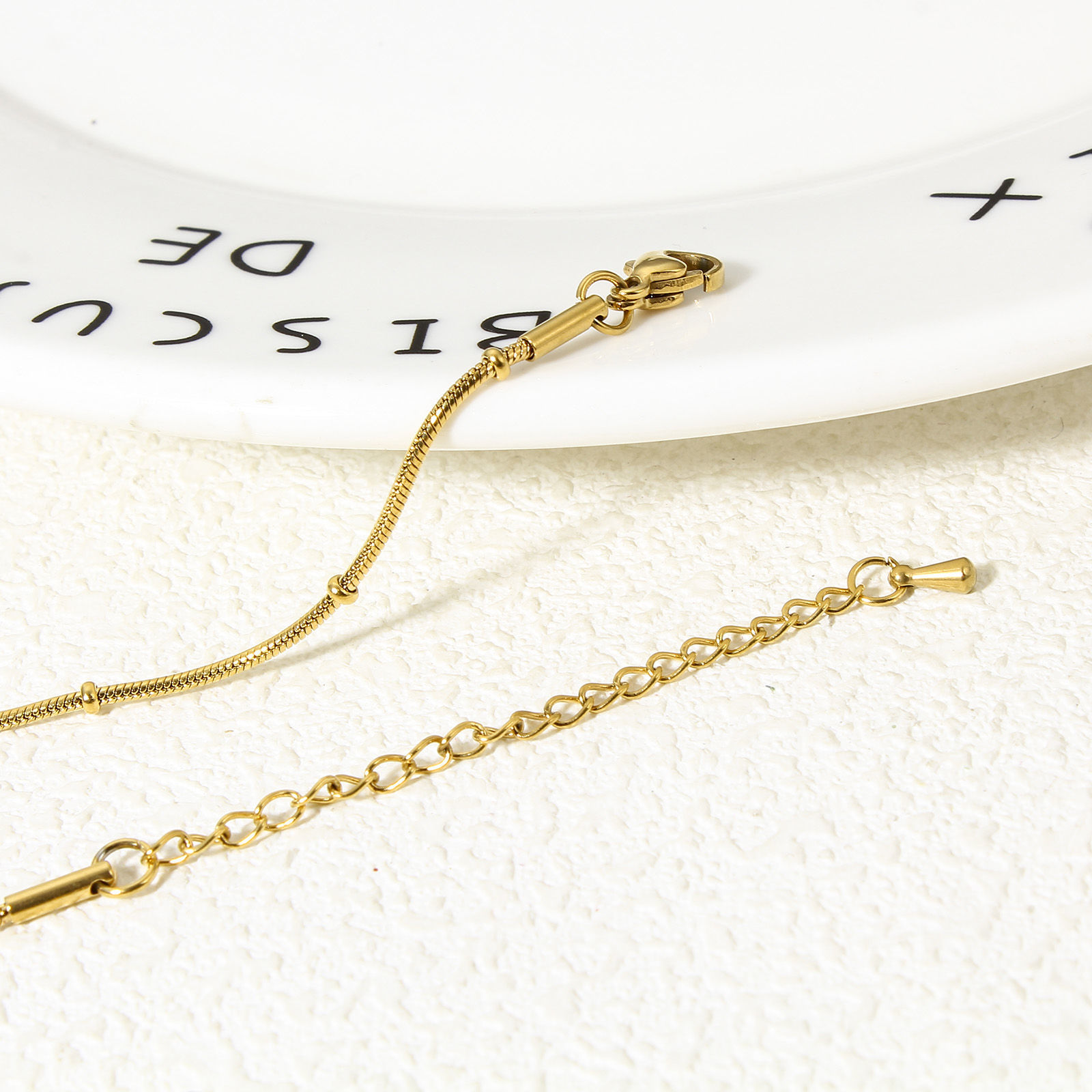 Picture of Eco-friendly Vacuum Plating 304 Stainless Steel Link Chain Necklace For DIY Jewelry Making 18K Real Gold Plated