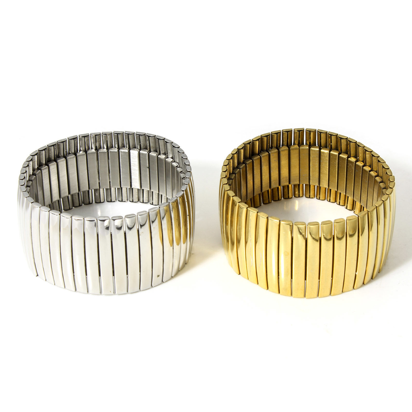 Picture of 304 Stainless Steel Bangles Bracelets Elastic 19cm(7 4/8") long
