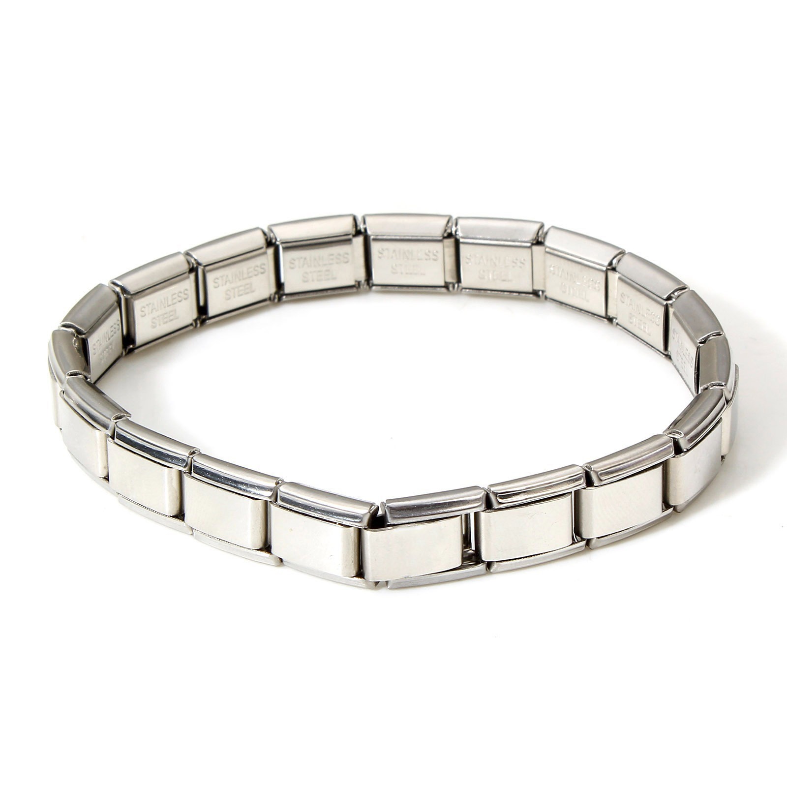 Picture of 304 Stainless Steel Italian Charm Links Modular Bracelets Multicolor Rectangle 17.5cm(6 7/8") long