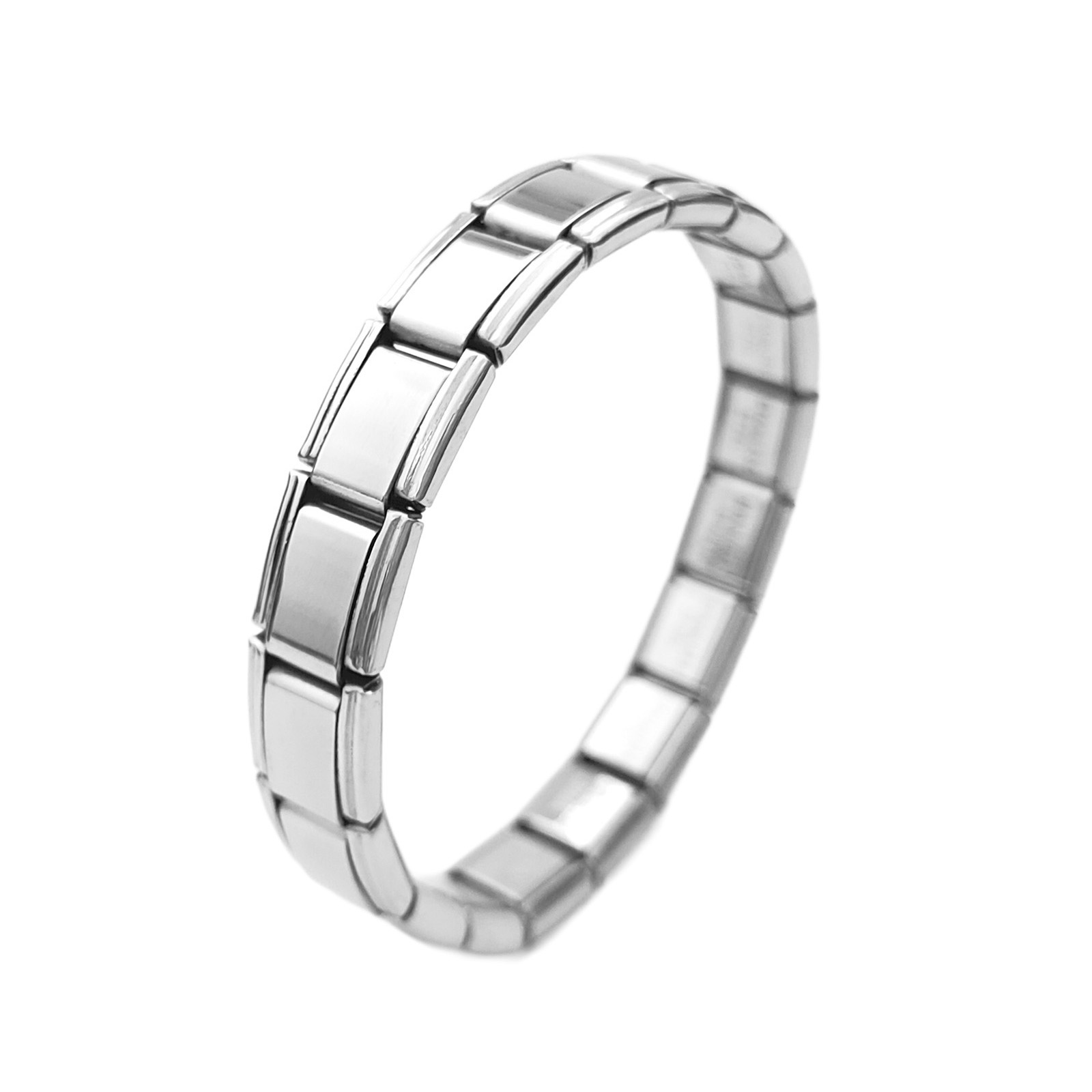 Picture of 304 Stainless Steel Italian Charm Links Modular Bracelets Multicolor Rectangle 17.5cm(6 7/8") long