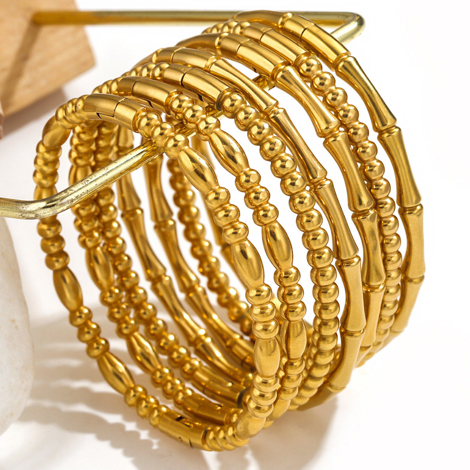 Picture of Eco-friendly Vacuum Plating 304 Stainless Steel Bangles Bracelets