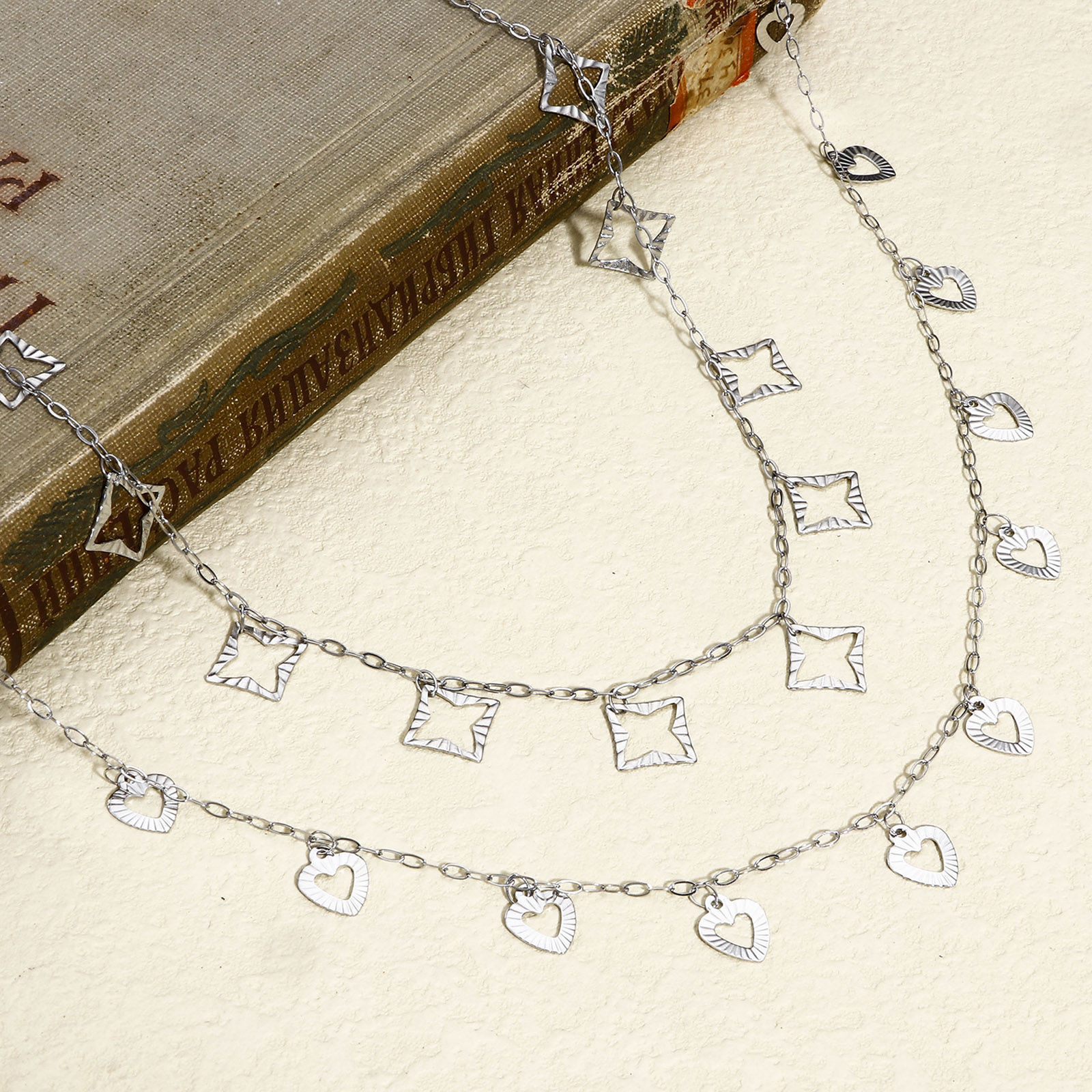 Picture of 304 Stainless Steel With Pendant Link Cable Chain For Handmade DIY Jewelry Making Findings Embossing Silver Tone 1.5mm