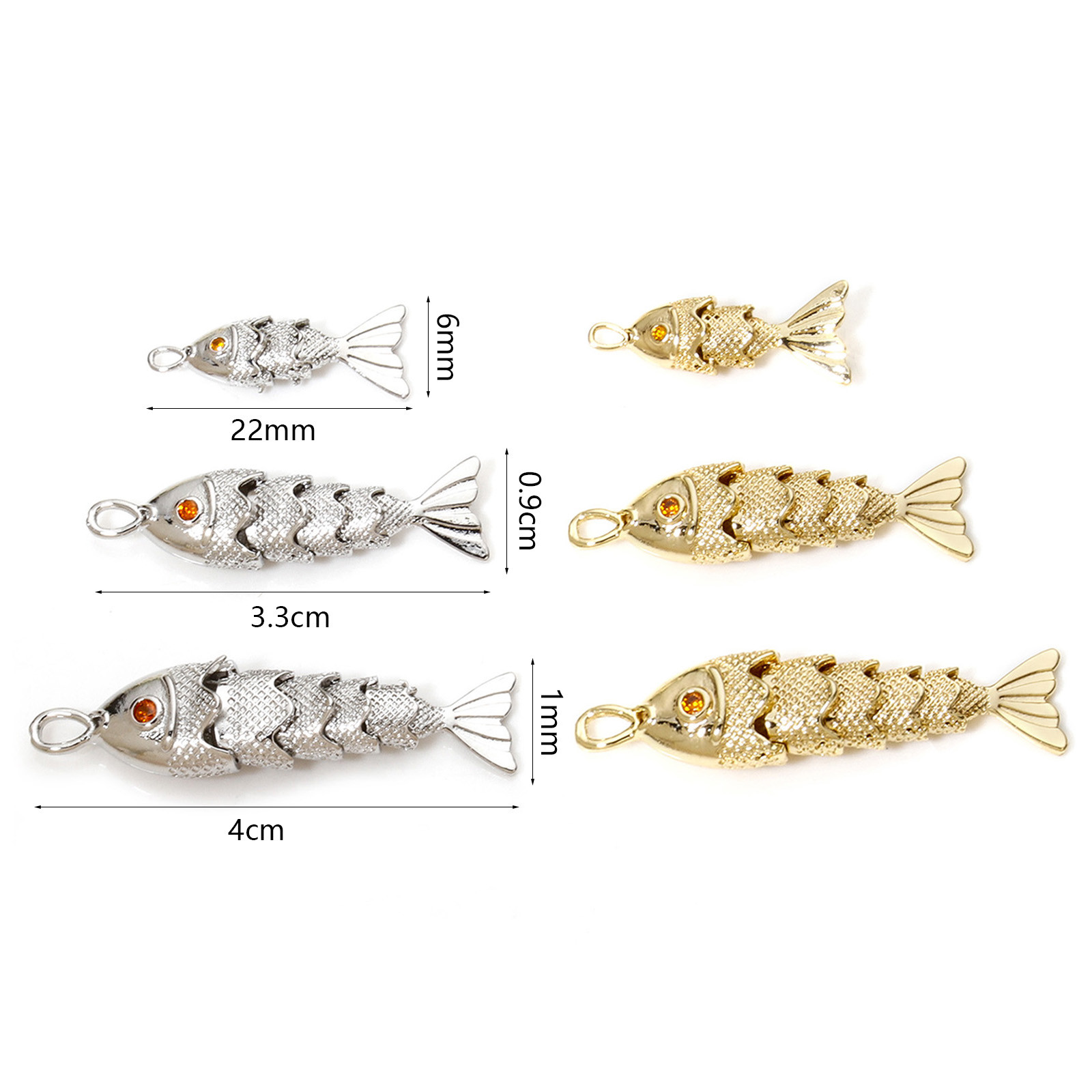 Immagine di 1 Pz Ecologico Ottone Gioielli Oceanici Ciondoli Pendenti Vero Oro Placcato Pesce Mobile Rosso Arancione Cubic Zirconiae
