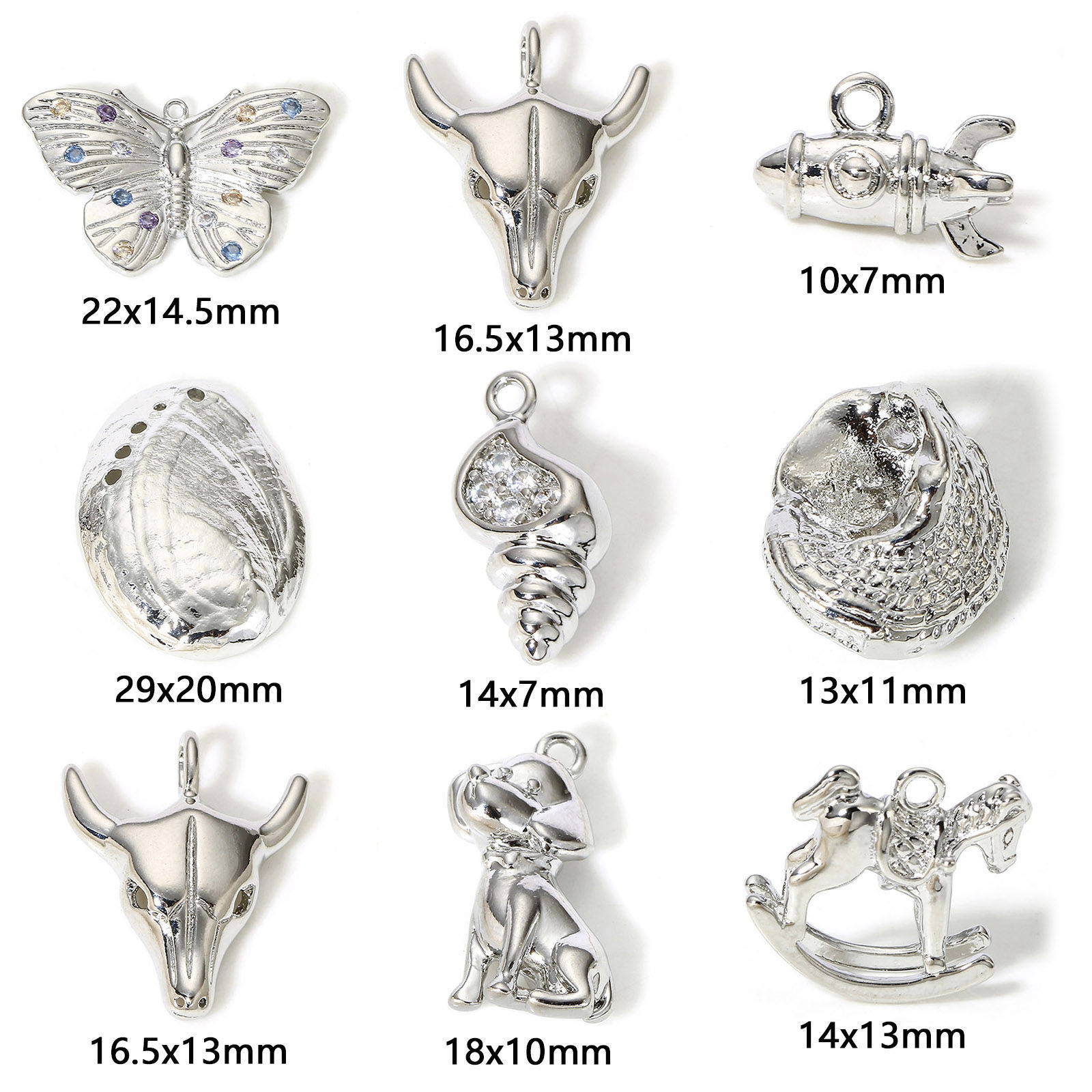 Picture of Brass Charms Real Platinum Plated
