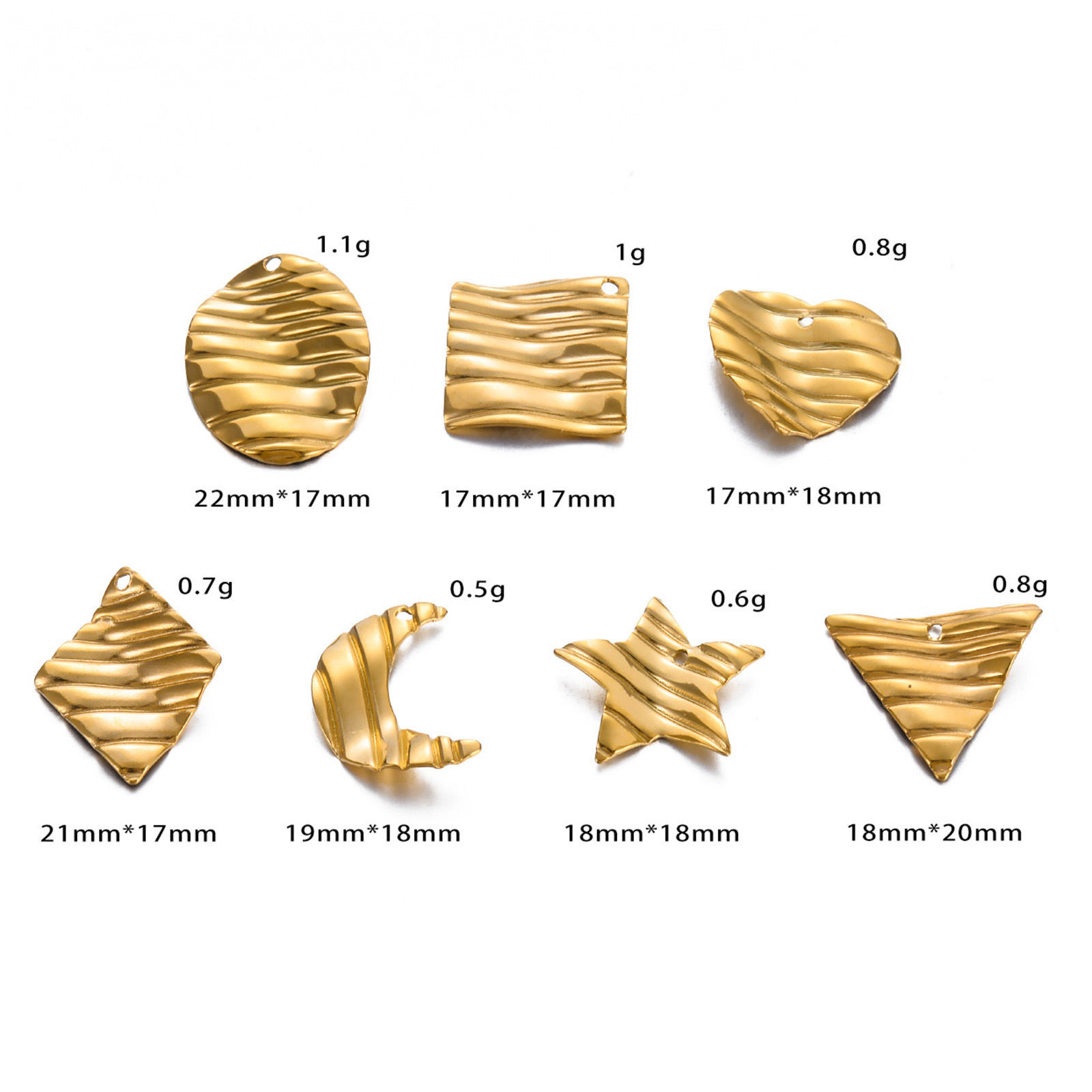 Picture of 304 Stainless Steel Simple Charms Silver Tone Wave Geometric