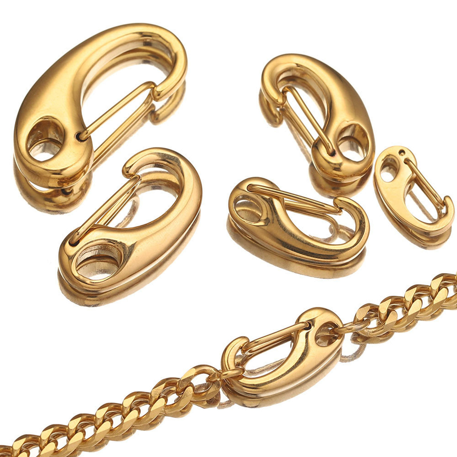 Picture of Eco-friendly Vacuum Plating 316 Stainless Steel Lobster Clasp Findings Polished