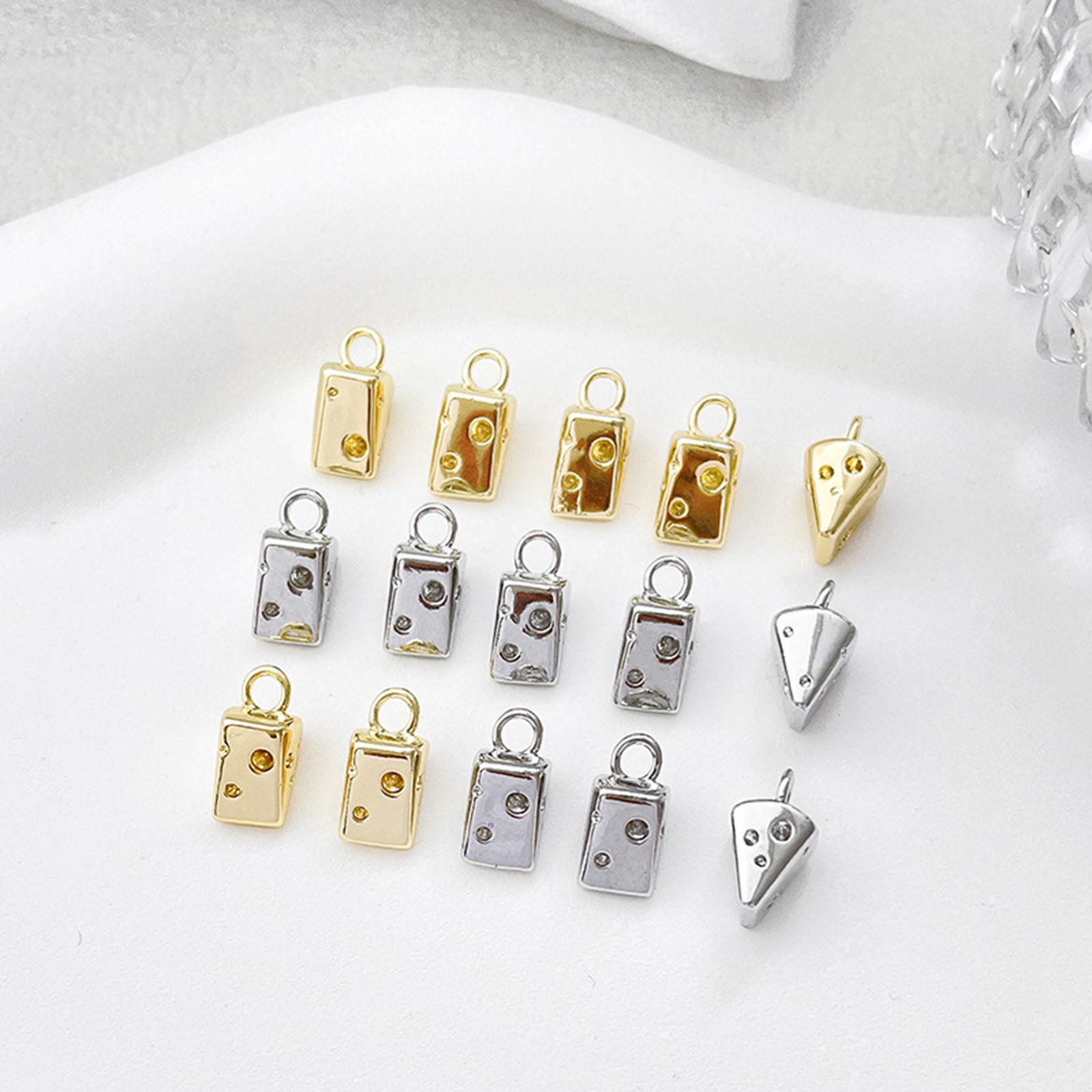 Picture of Brass Charms Multicolor Cheese 3D 11mm x 5mm