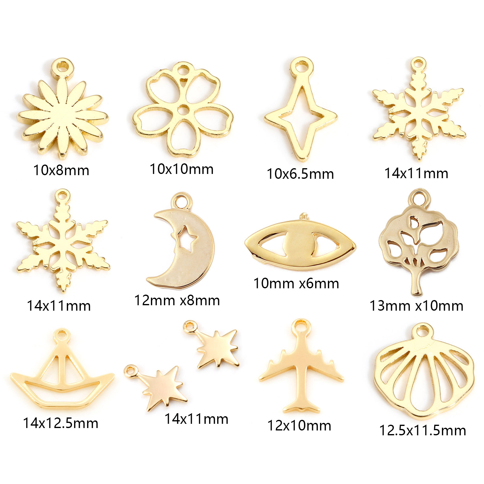 Изображение 5 ШТ Латунь Подвески 14K настоящее золото с покрытием