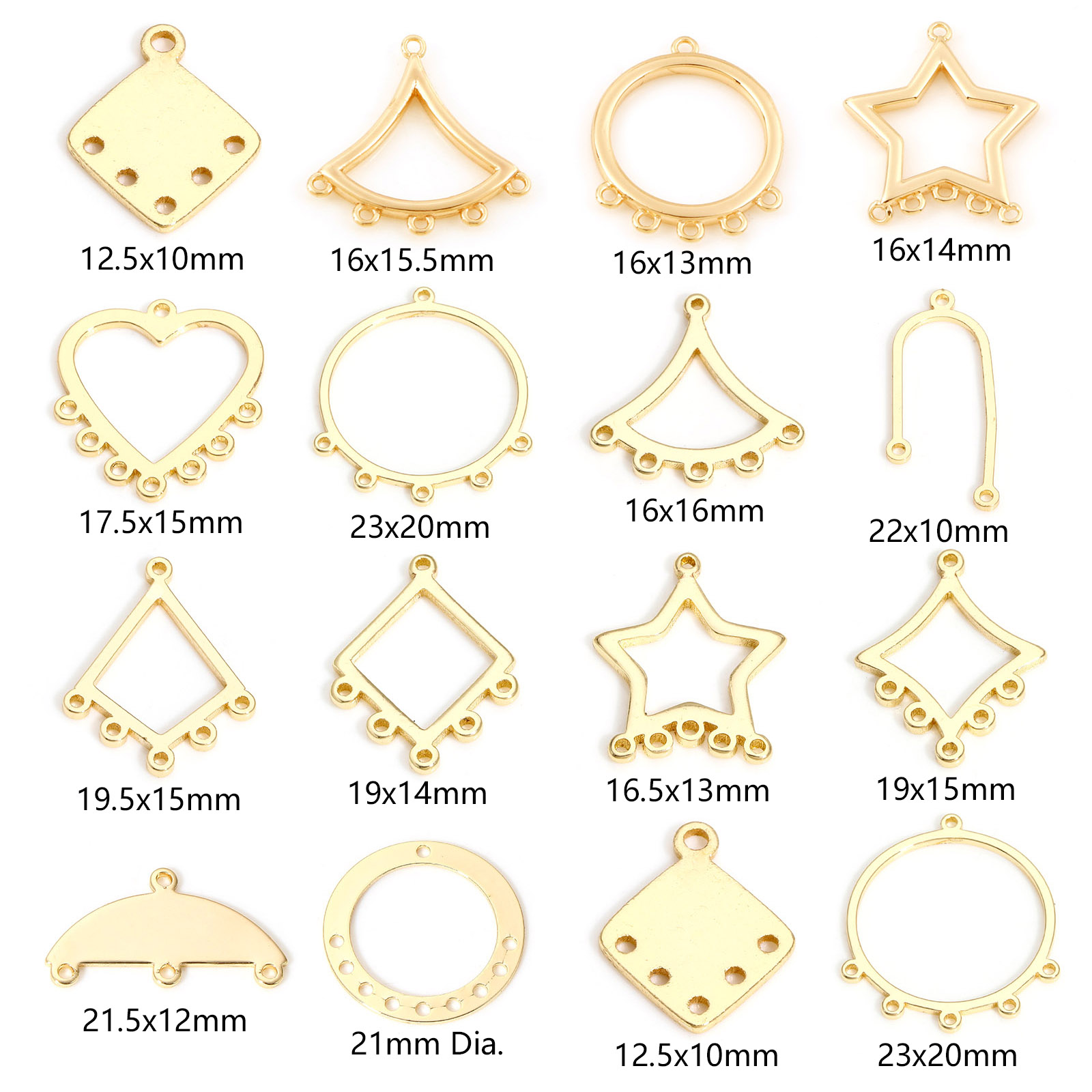 Изображение 2 ШТ Латунь Геометрический Коннекторы Люстра фурнитуры 14K настоящее золото с покрытием
