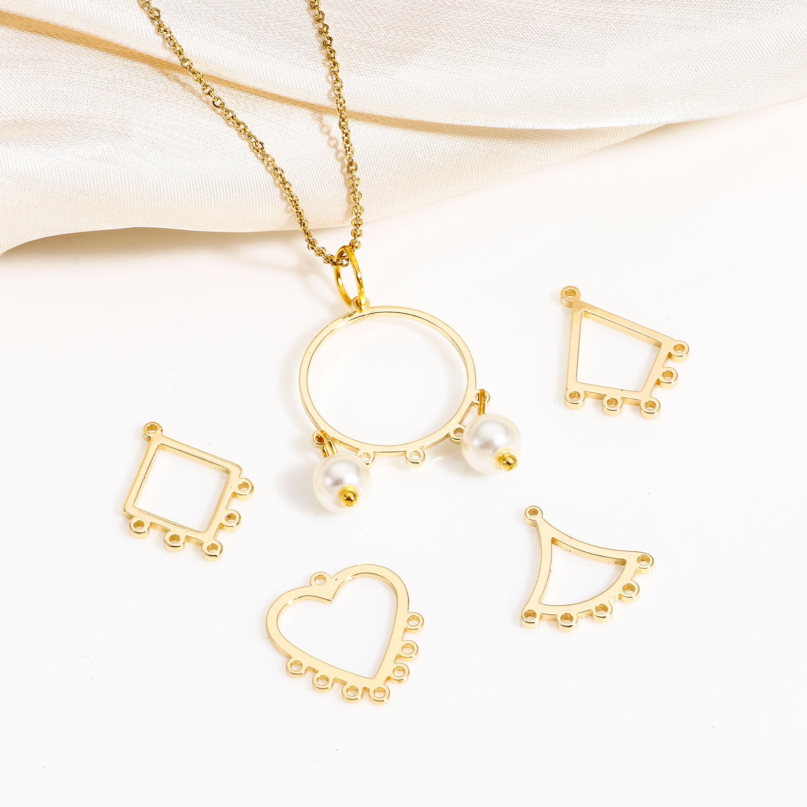 Изображение 2 ШТ Латунь Геометрический Коннекторы Люстра фурнитуры 14K настоящее золото с покрытием