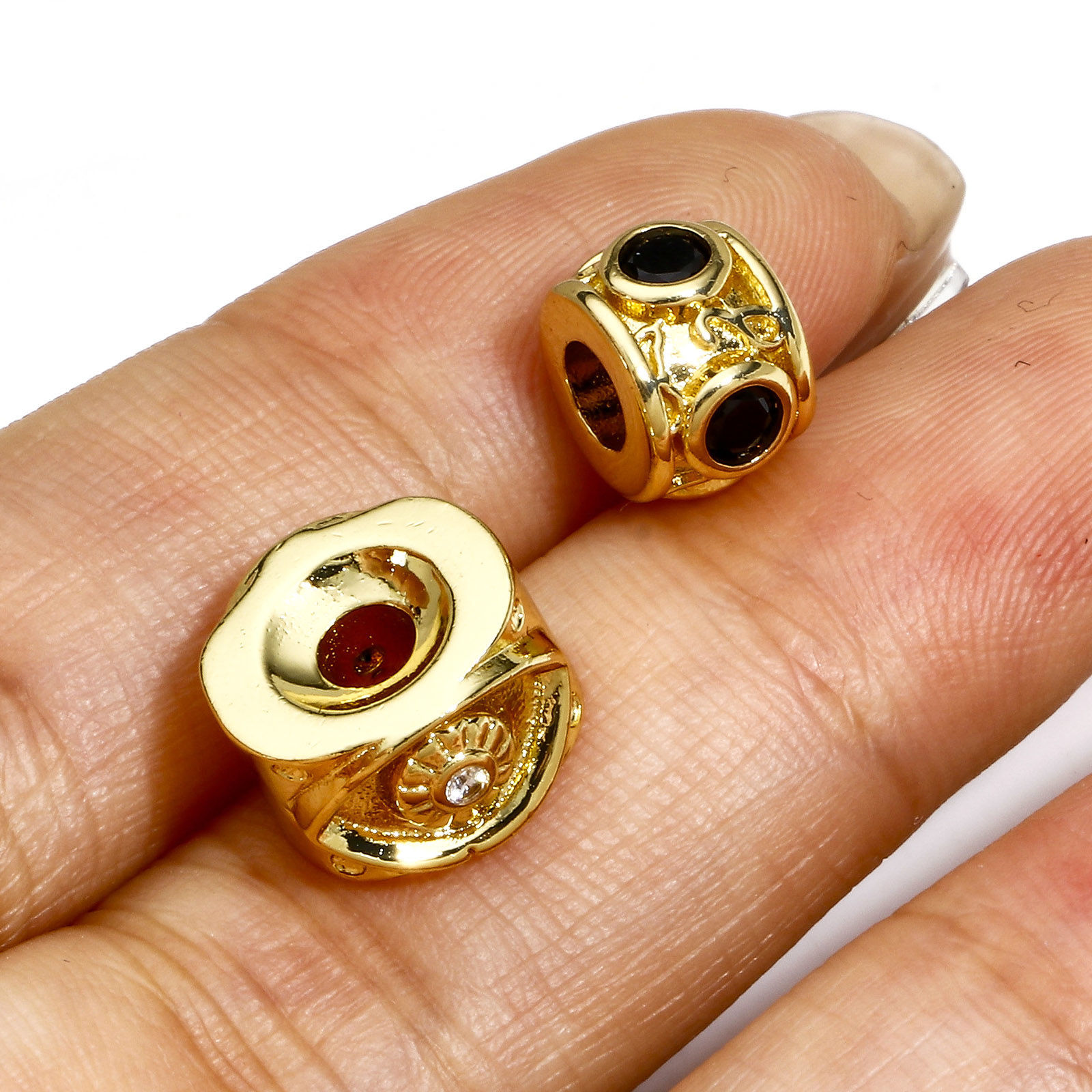 Picture of Brass Beads For DIY Jewelry Making Multicolor Cylinder