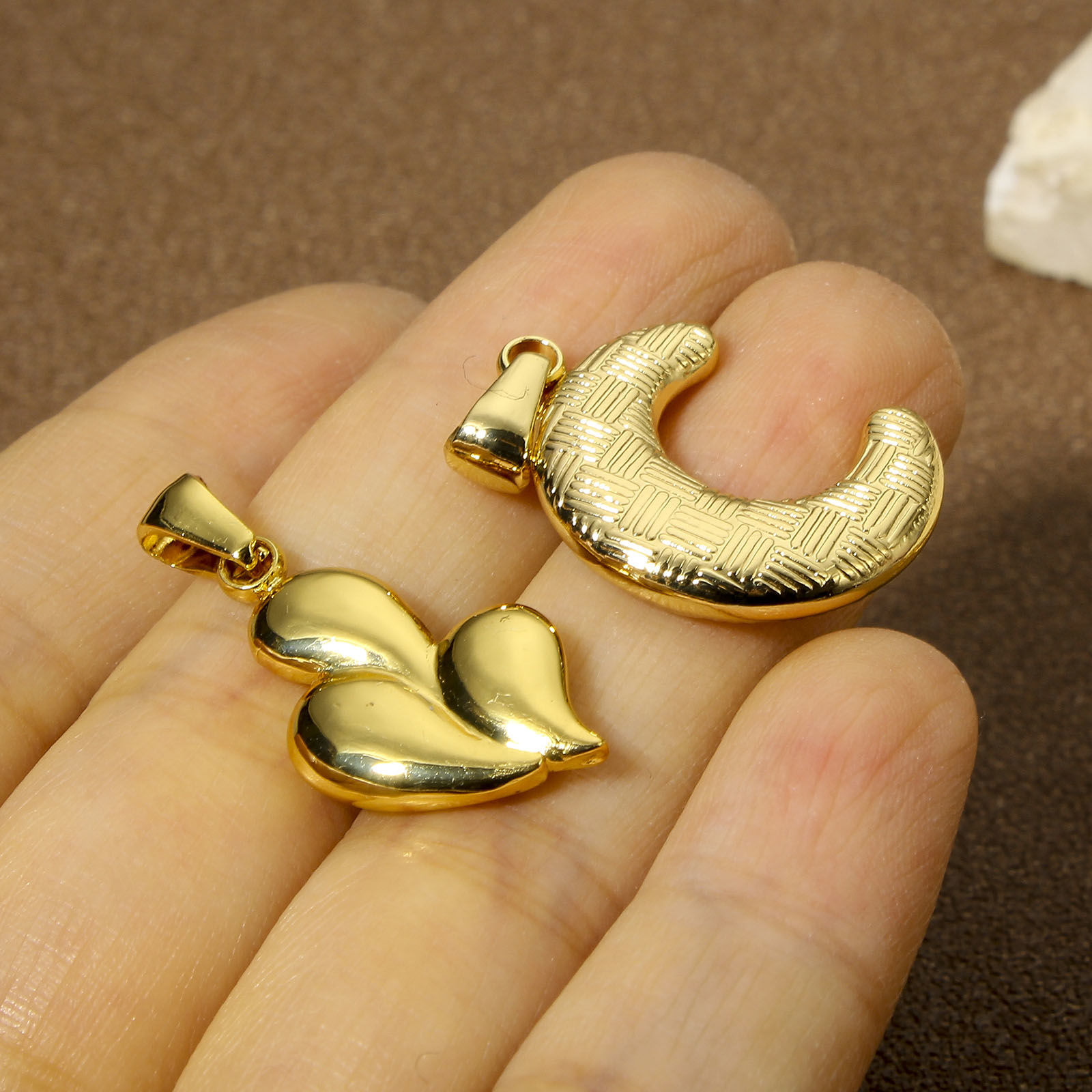 Изображение 1 ШТ вакуумное покрытие 304 Нержавеющая Сталь Подвески 18K позолоченный