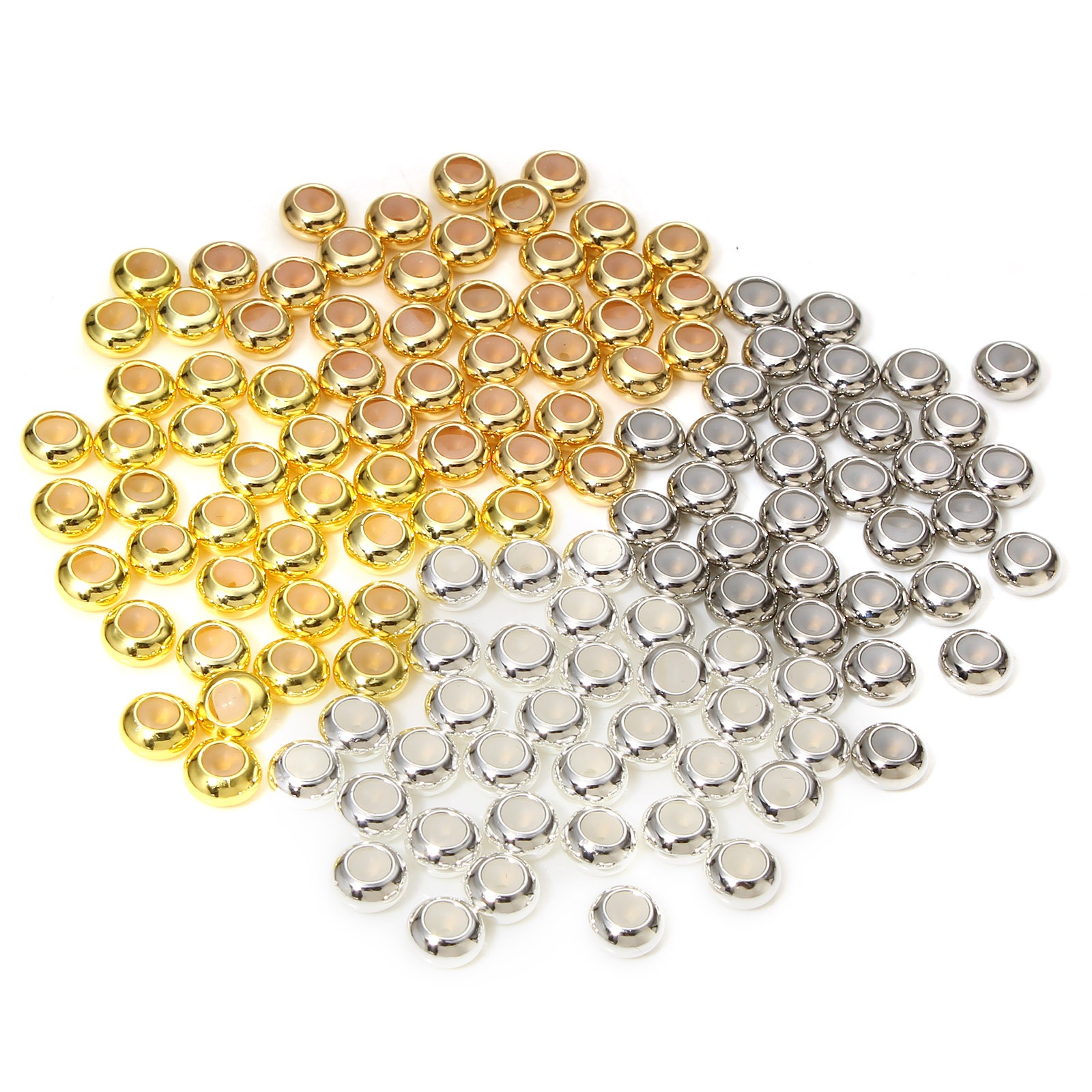 Image de 10 Pcs Perles à Fermoir Coulissant en Laiton Rond