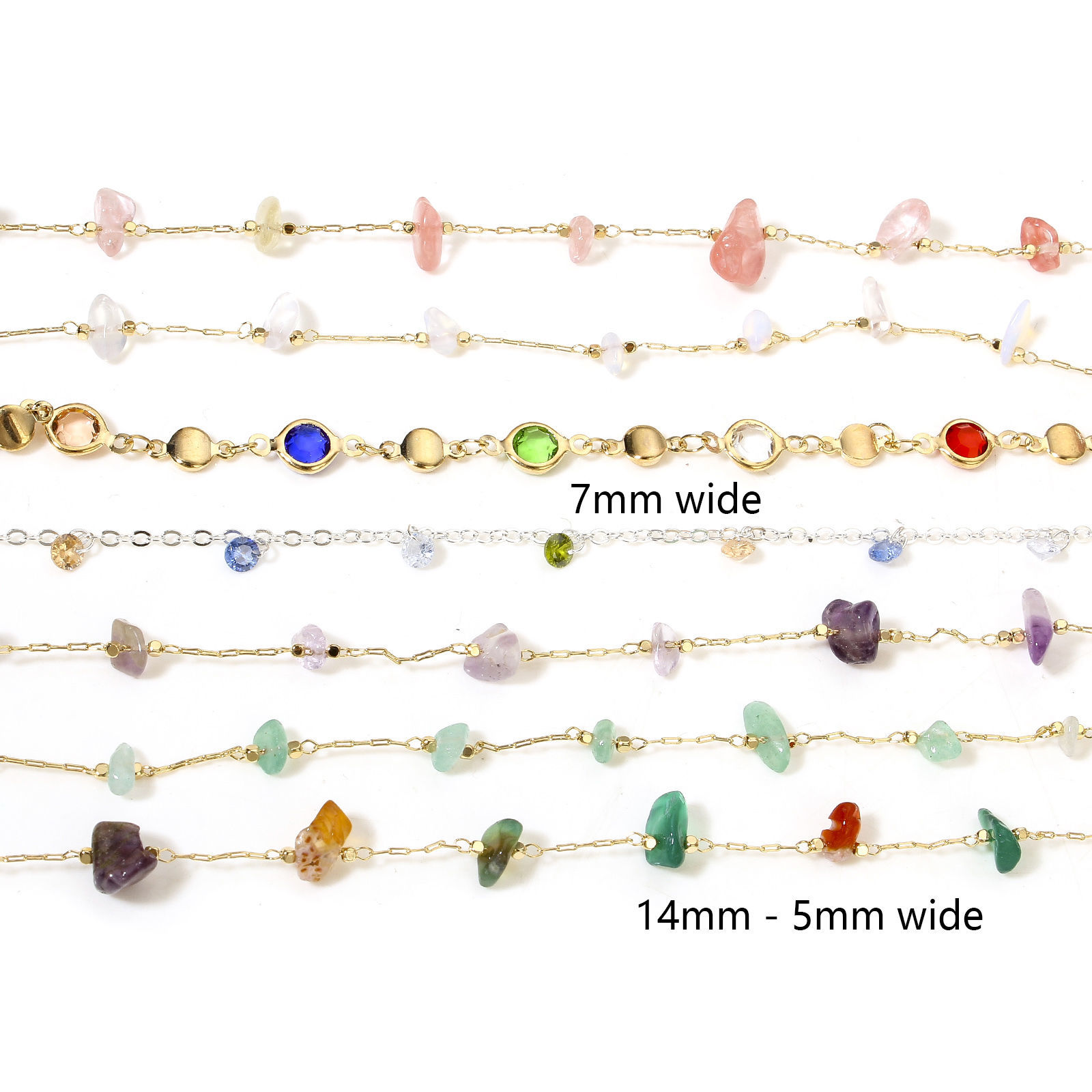Image de 1 M Chaîne Maille ForçatAccessoires pour la Fabrication de Bijoux Faits à la Main Fermés Soudée en Laiton & Gemme Doré