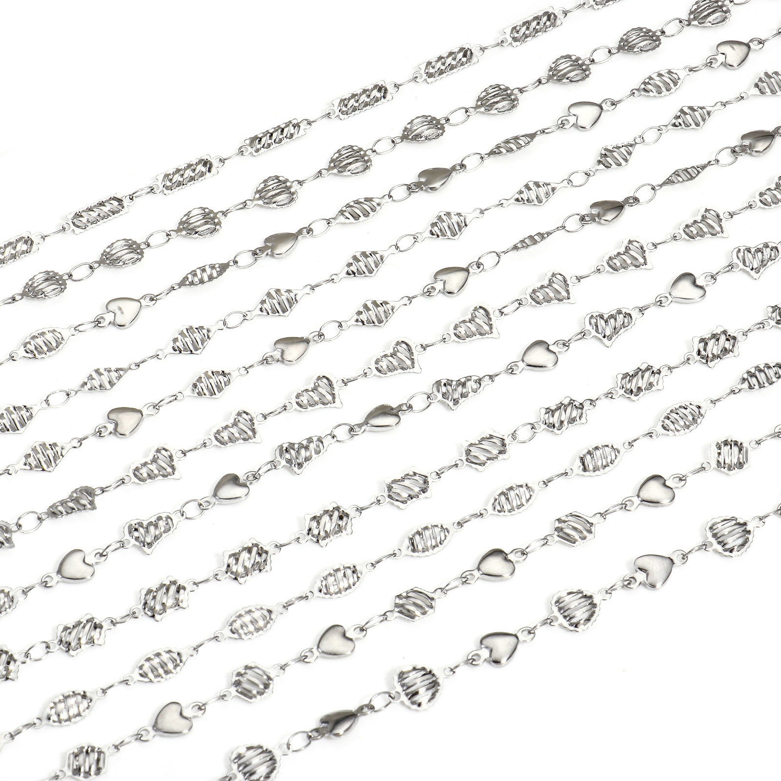 Picture of 304 Stainless Steel Handmade Link Chain Anklet Silver Tone With Lobster Claw Clasp And Extender Chain