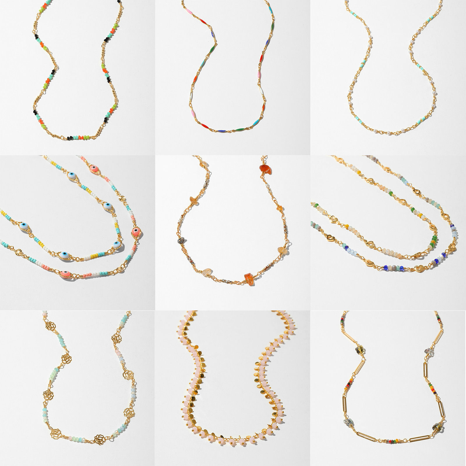 Bild von 1 Strang Umweltfreundlich Ethnischer Stil Böhmischer Stil 18K Echtgold plattiert Kupfer Kugelkette Kette Schmetterling Halskette Für Frauen Abschluss
