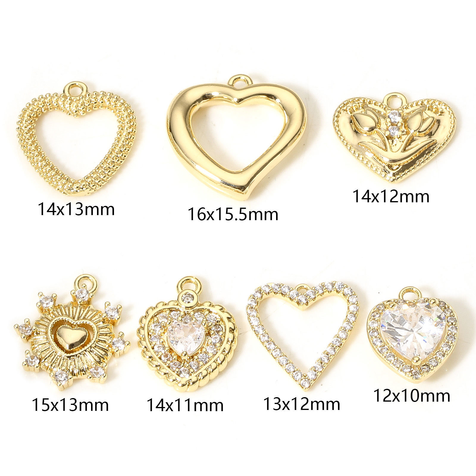 Picture of Brass Valentine's Day Charms 18K Real Gold Plated Heart