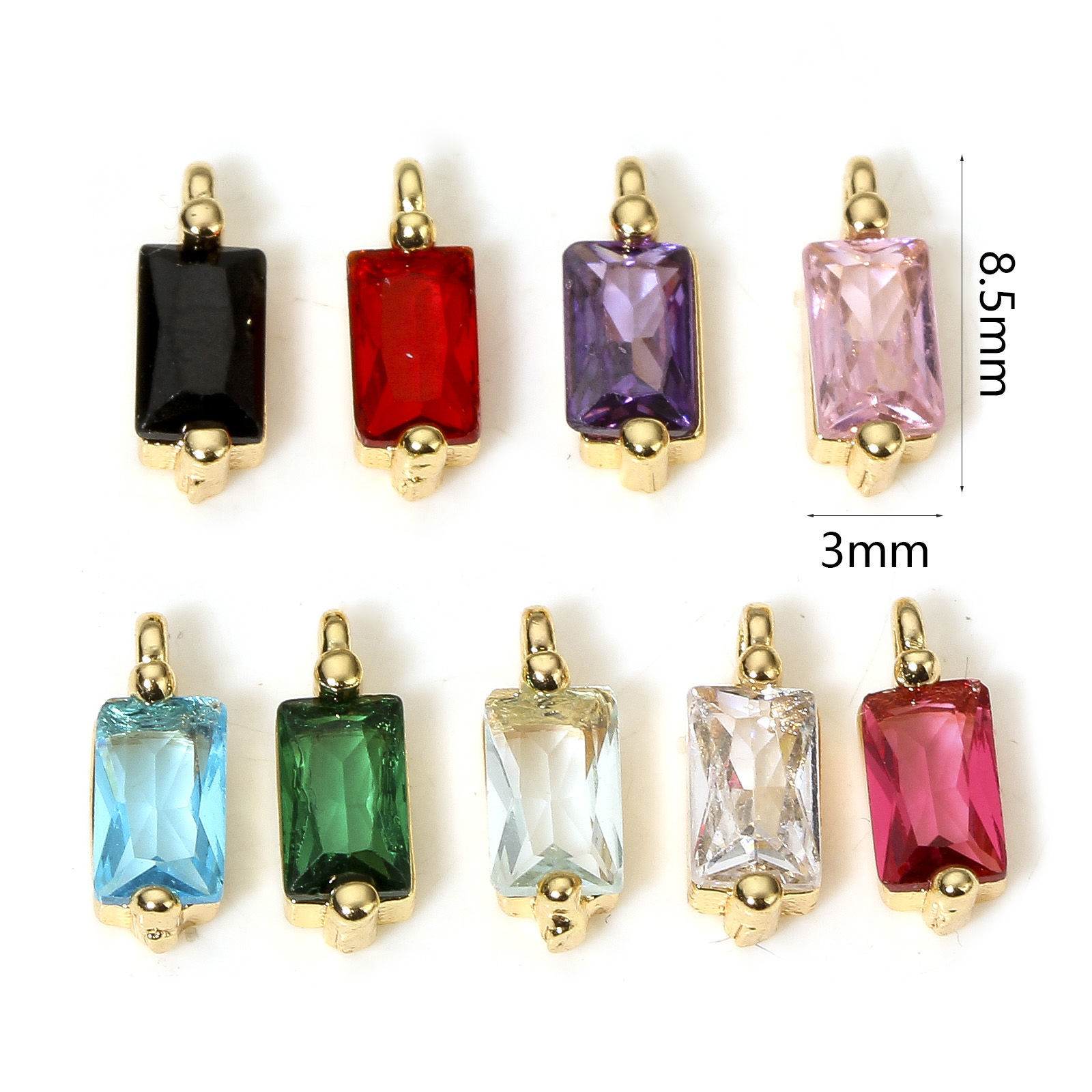 Picture of Eco-friendly Brass Geometric Charms 18K Real Gold Plated Rectangle 8.5mm x 3mm