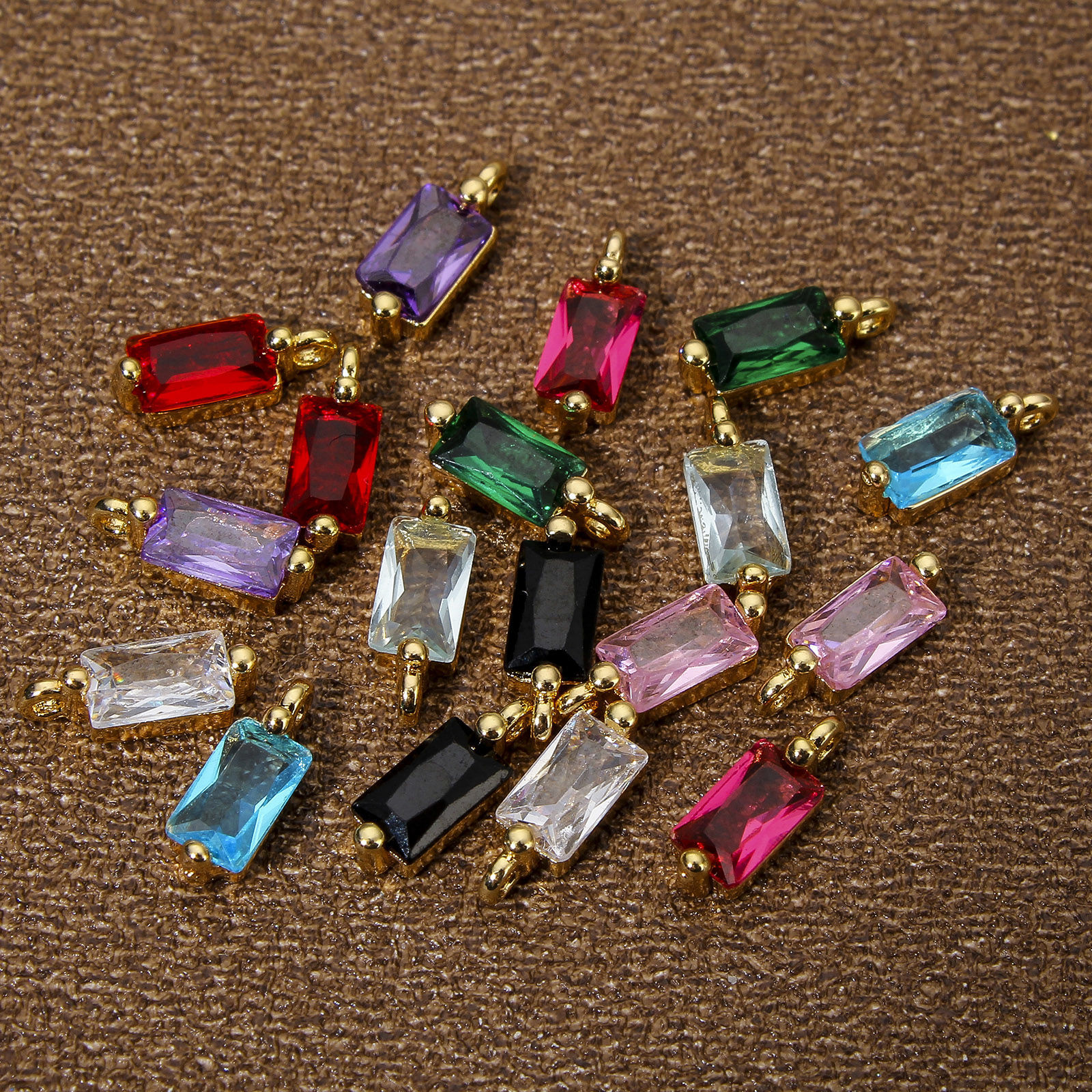 Picture of Eco-friendly Brass Geometric Charms 18K Real Gold Plated Rectangle 8.5mm x 3mm
