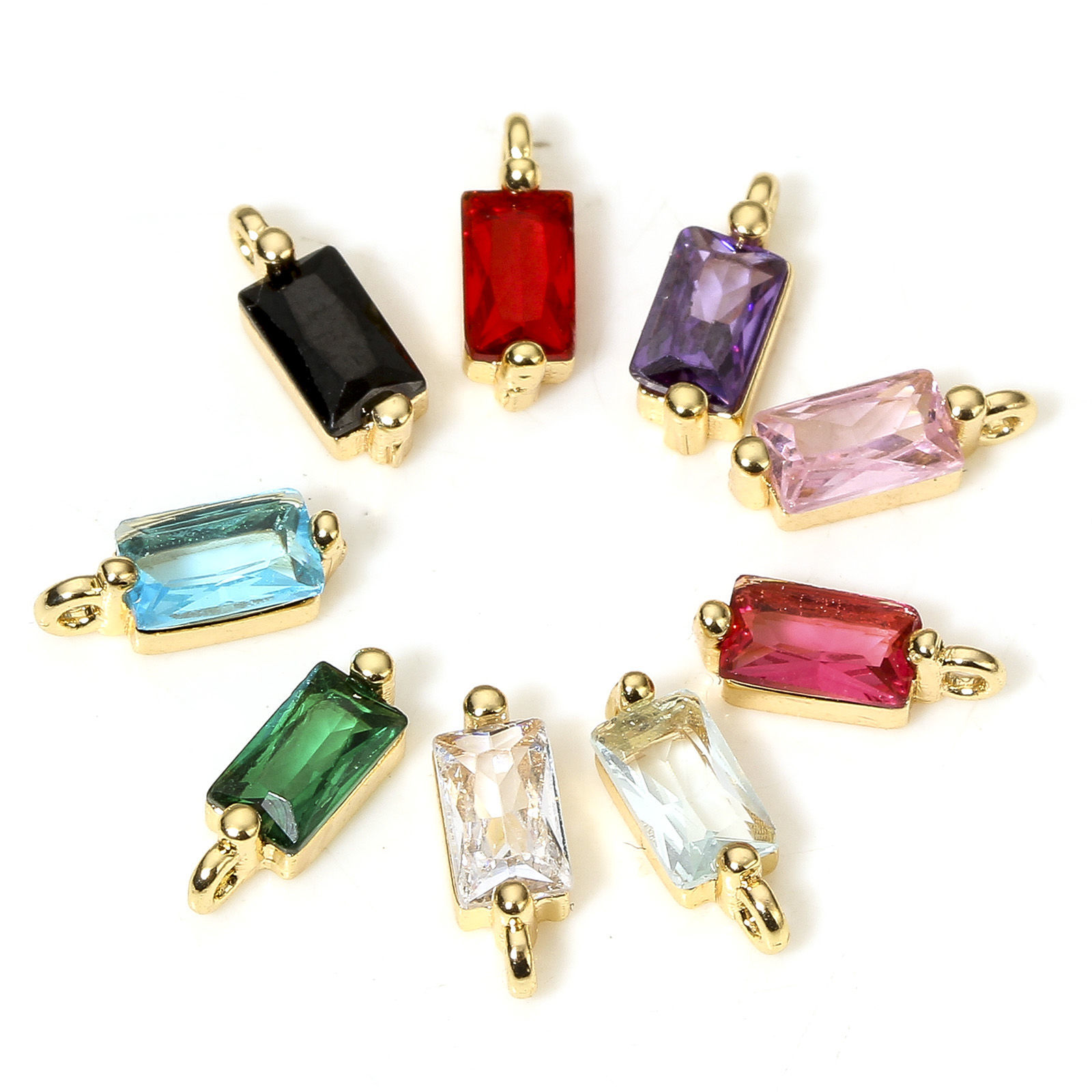 Picture of Eco-friendly Brass Geometric Charms 18K Real Gold Plated Rectangle 8.5mm x 3mm
