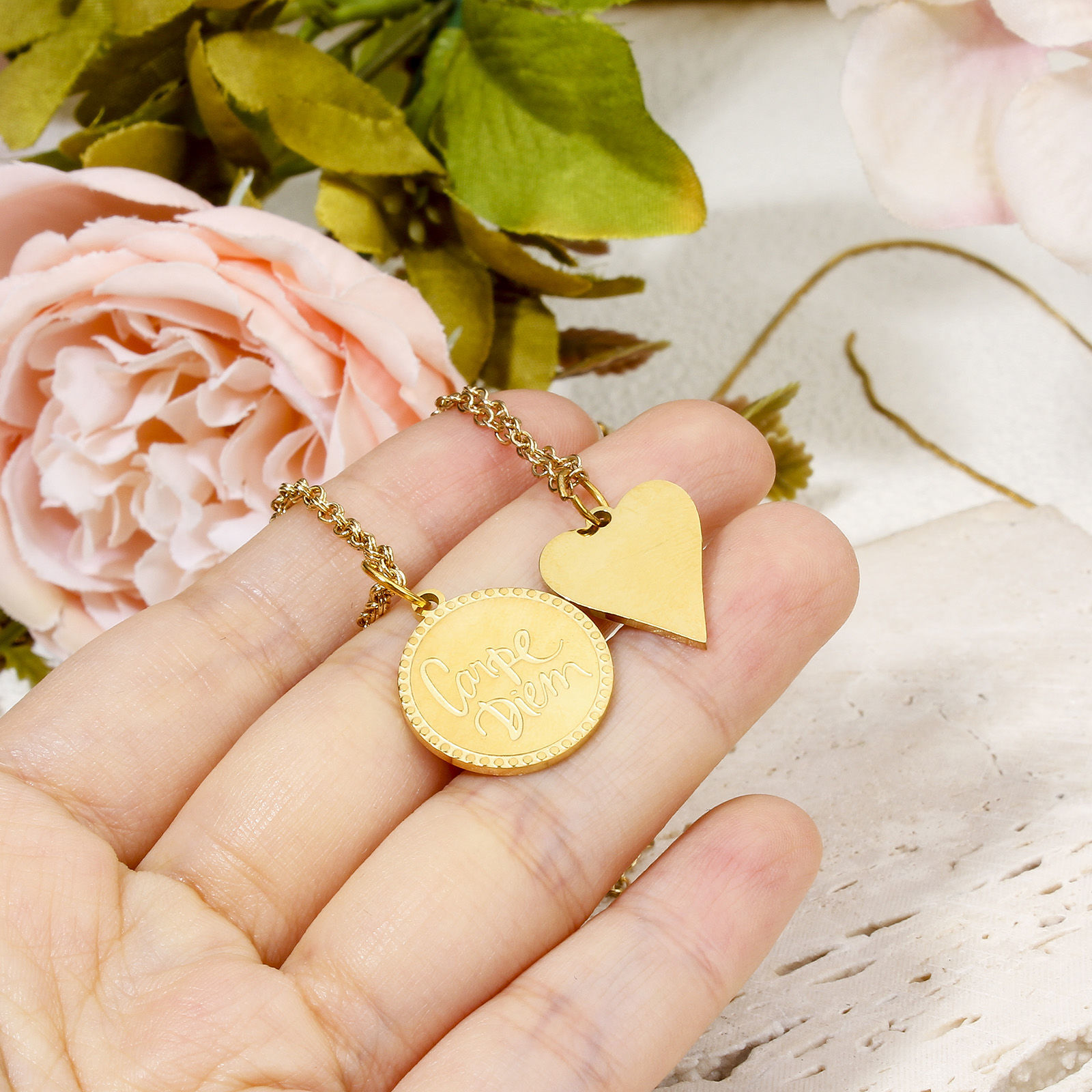 Bild von 1 Stück Umweltfreundliche Vakuumbeschichtung 304 Edelstahl Valentinstag Charms Herz 18K Echtgold plattiert Auge