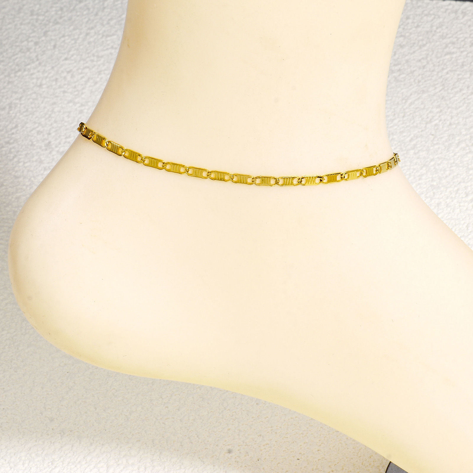 Picture of Vacuum Plating 304 Stainless Steel Handmade Link Chain Anklet 18K Gold Plated 22cm(8 5/8") long