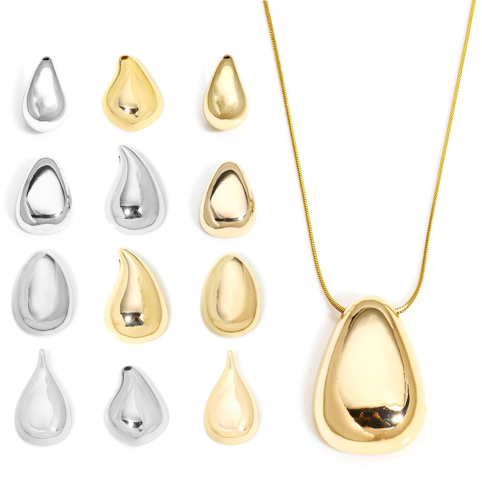 Bild von 1 Stück Umweltfreundlich Messing Geometrisch Charms Echt Platin plattiert Tropfen