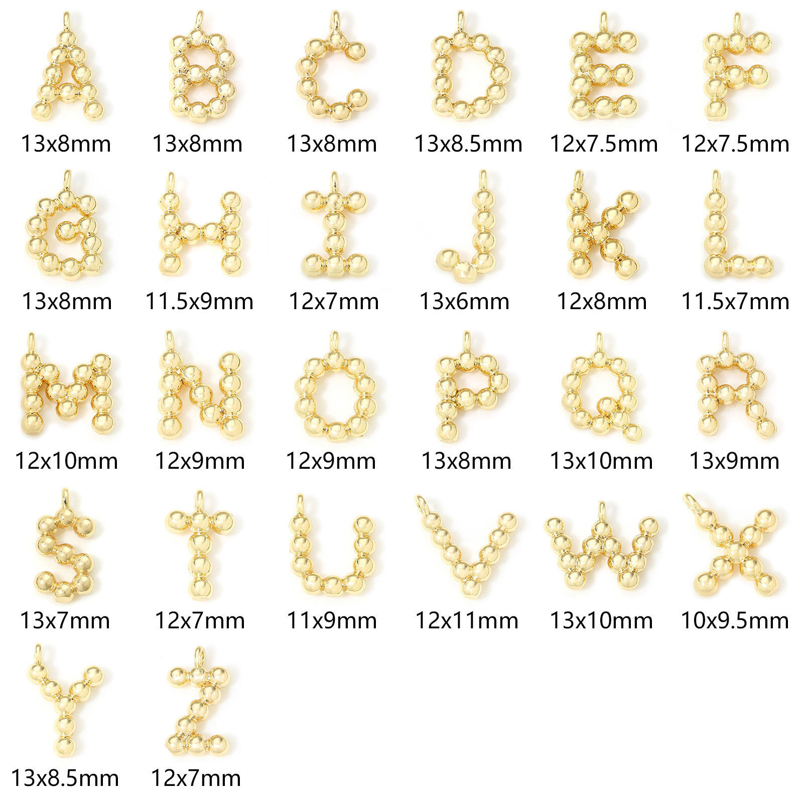 Picture of Eco-friendly Brass Charms 18K Real Gold Plated Capital Alphabet/ Letter Dot