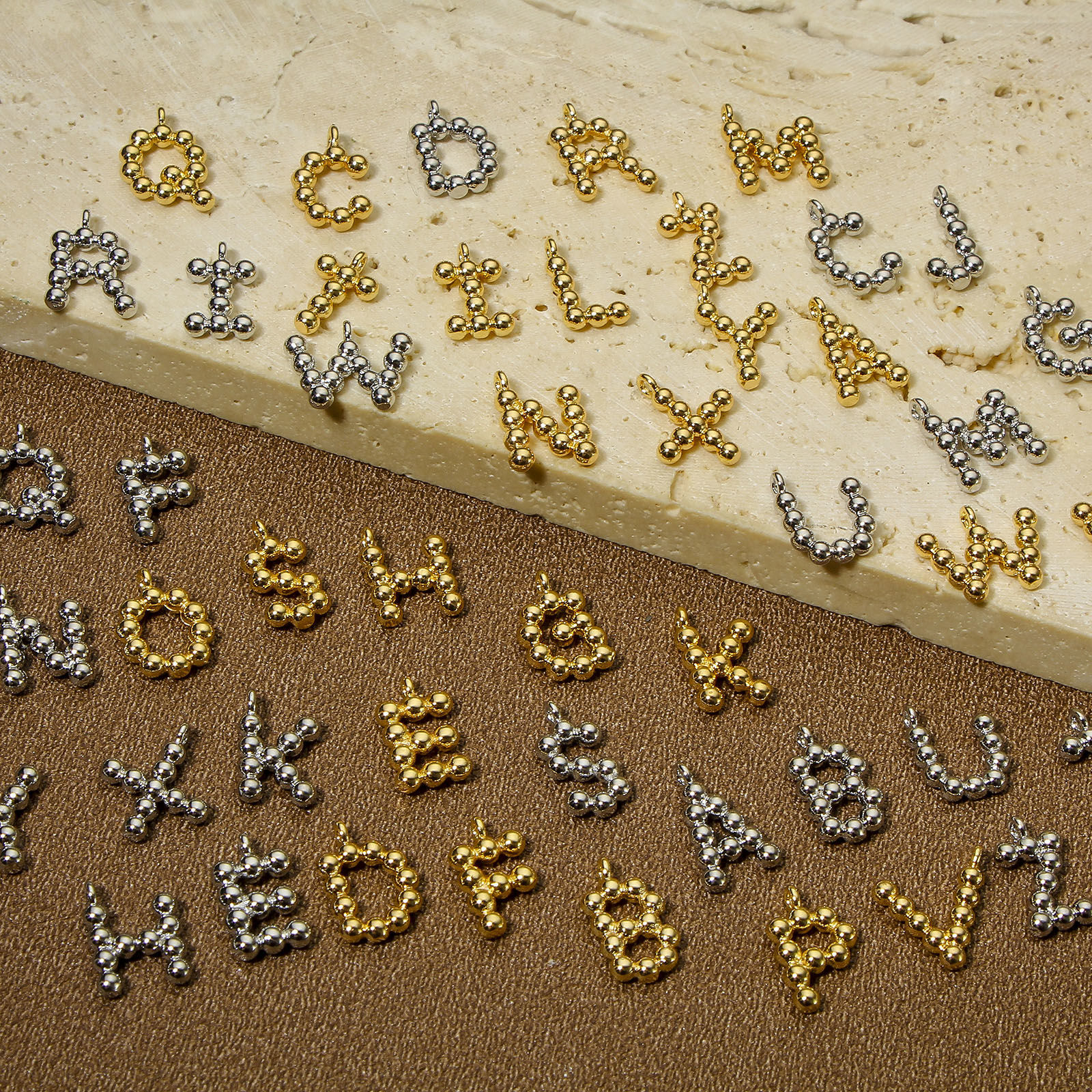 Picture of Eco-friendly Brass Charms 18K Real Gold Plated Capital Alphabet/ Letter Dot