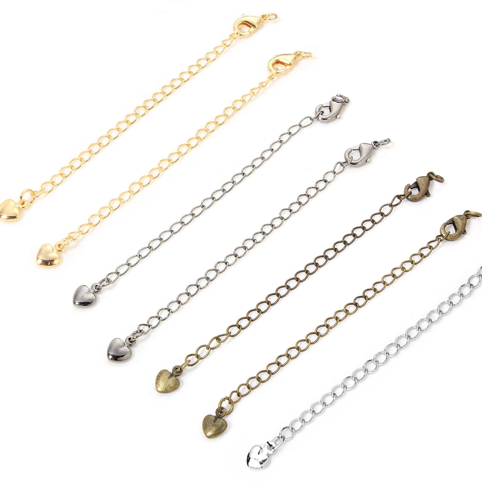Picture of Eco-friendly Brass Extender Chain Heart Multicolor With Lobster Claw Clasp