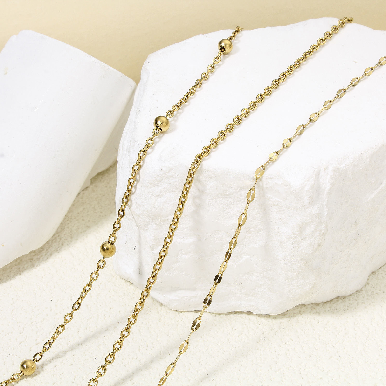 Immagine di 1 Pz Ecologico Semplice & Casual Semplice Oro Placcato 304 Acciaio Inossidabile Cavo Catena Collana Per Donne Festa