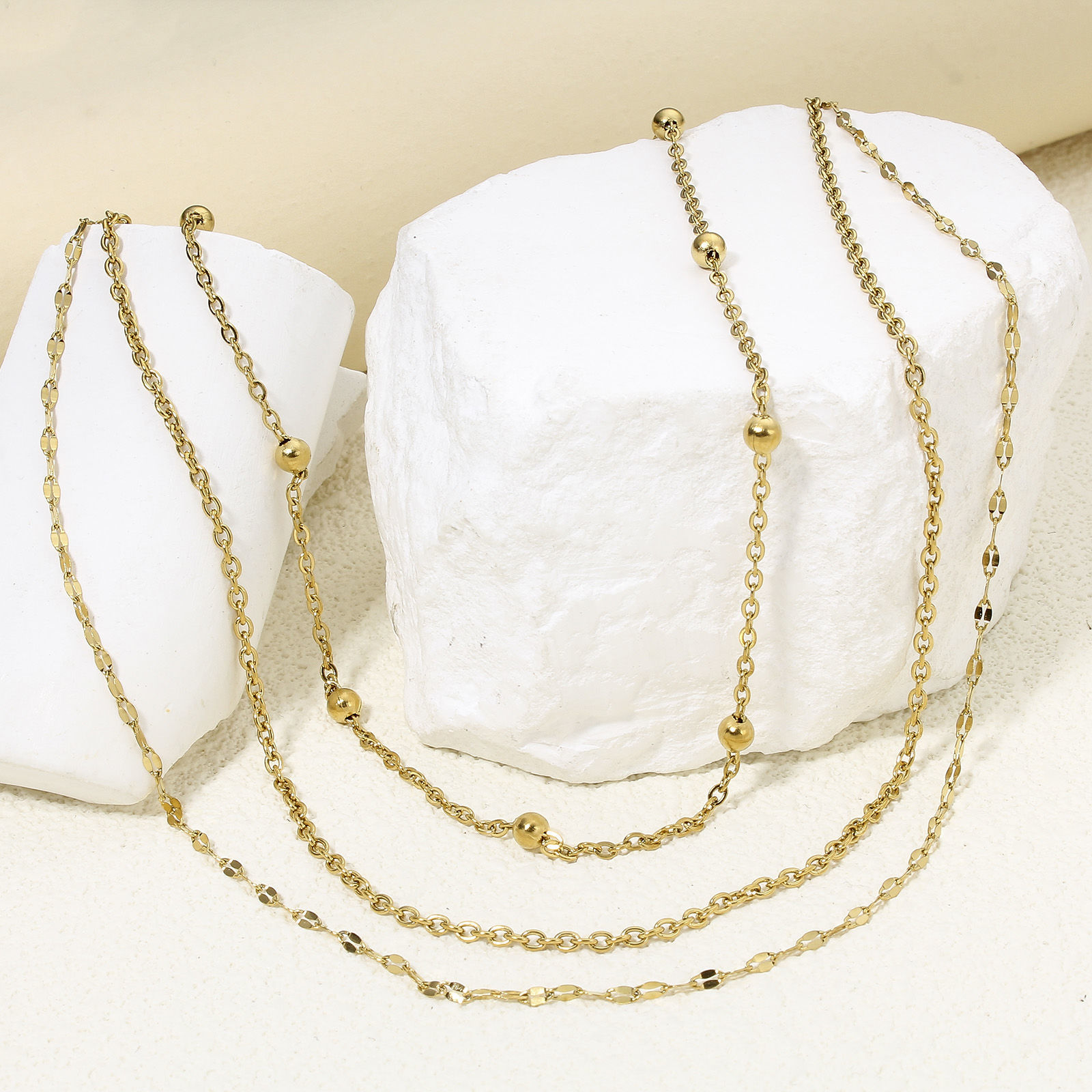 Immagine di 1 Pz Ecologico Semplice & Casual Semplice Oro Placcato 304 Acciaio Inossidabile Cavo Catena Collana Per Donne Festa