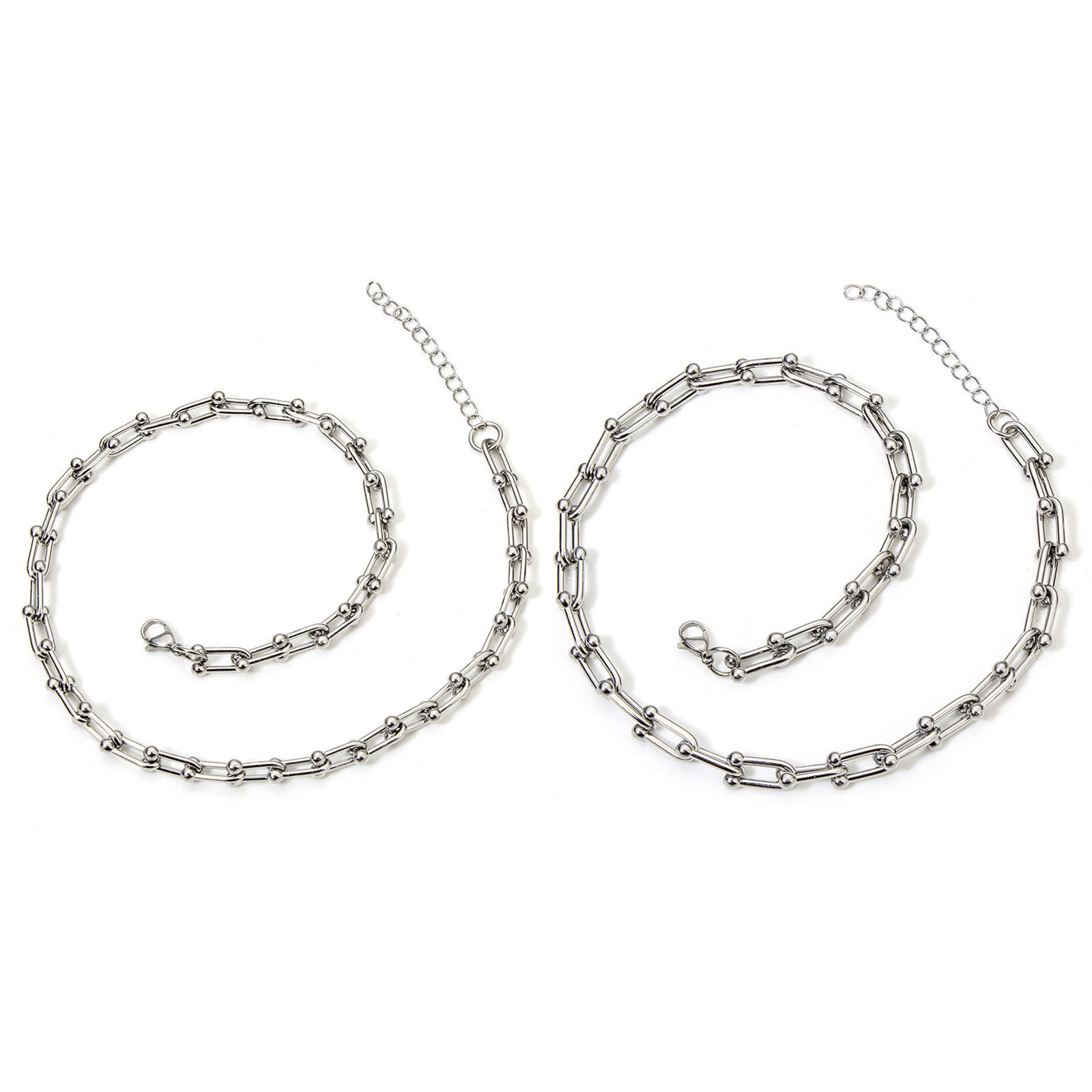 Picture of 304 Stainless Steel Handmade Link Chain Necklace For DIY Jewelry Making Silver Tone 40cm(15 6/8") long
