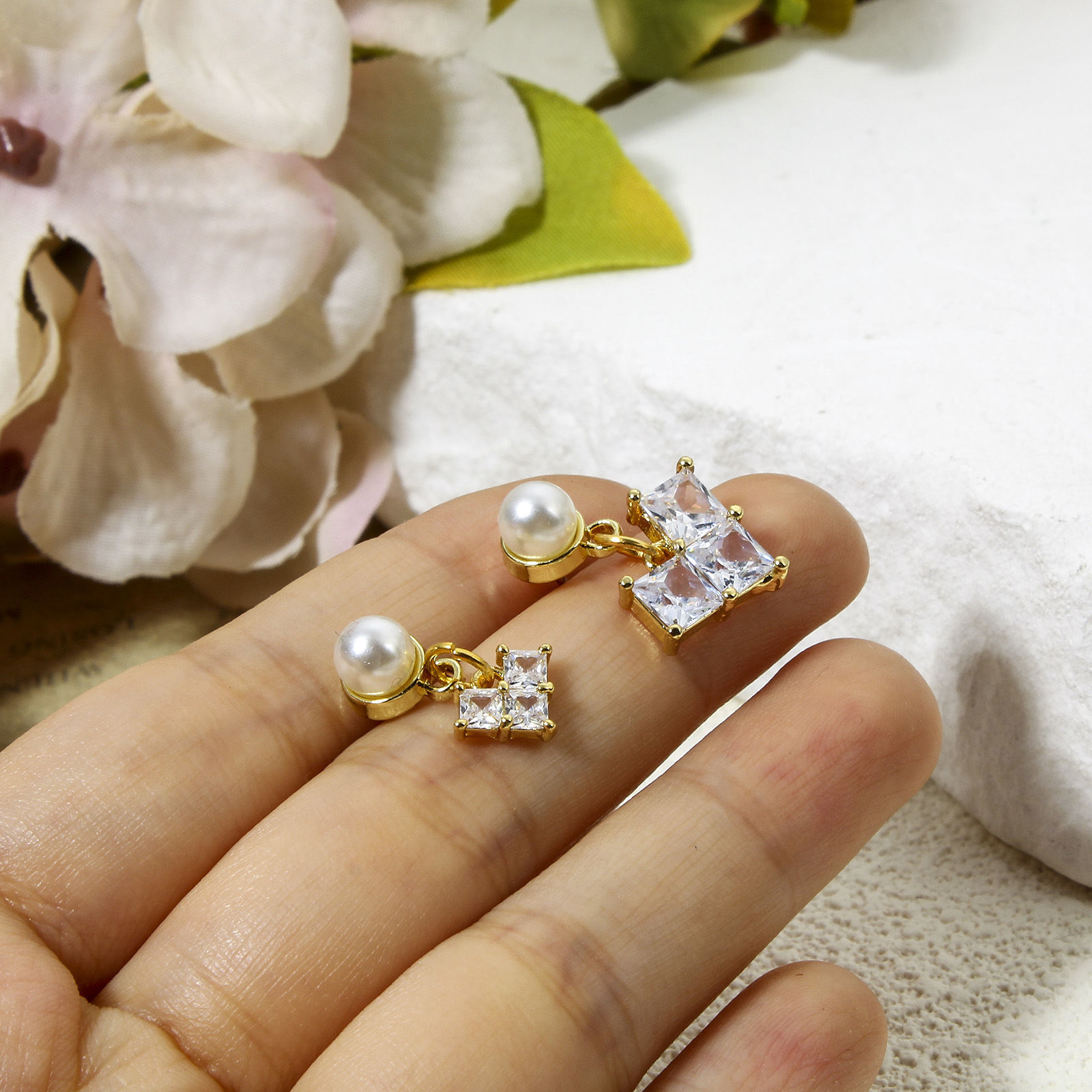 Image de 1 Pièce Breloques La Saint Valentin en Laiton Cœur Multicolore à Strass Transparent