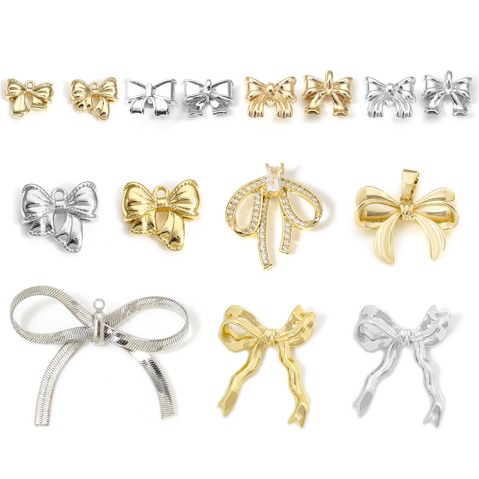 Picture of Eco-friendly Brass Clothes Charms Real Gold Plated Bowknot 3D