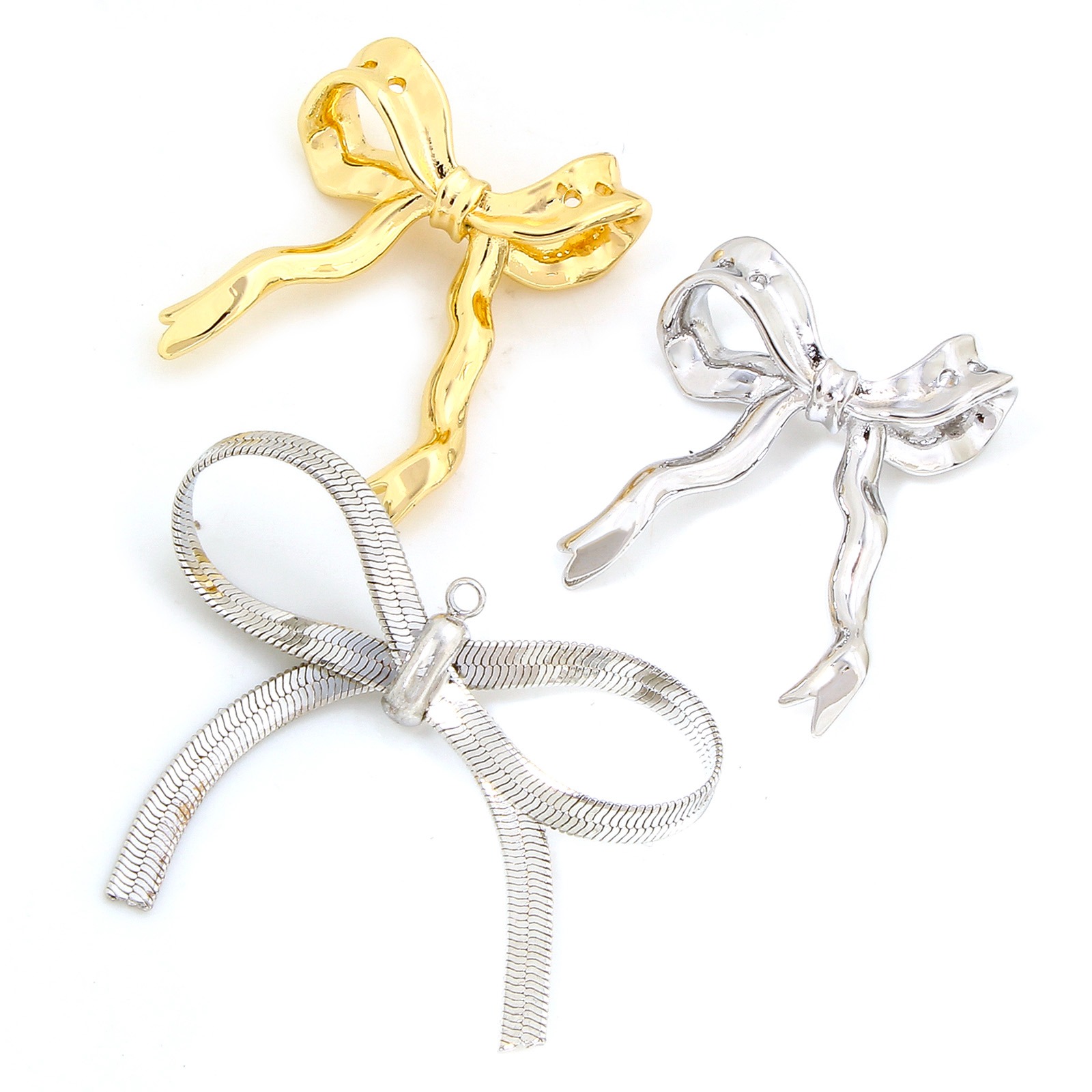 Picture of Eco-friendly Brass Clothes Charms Real Gold Plated Bowknot 3D