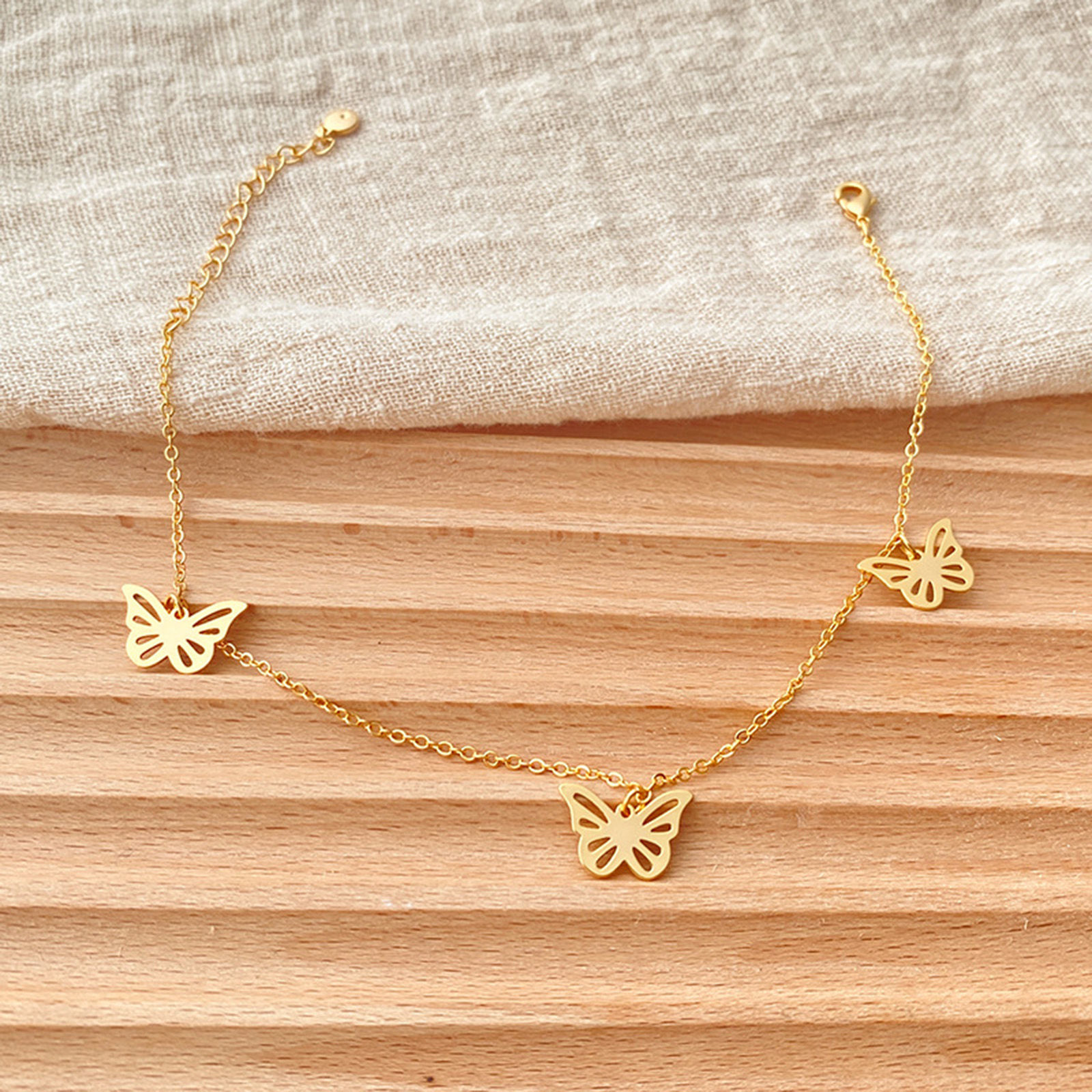 Picture of Eco-friendly Vacuum Plating Simple & Casual Ins Style 18K Real Gold Plated Brass Handmade Link Chain Anklet For Women