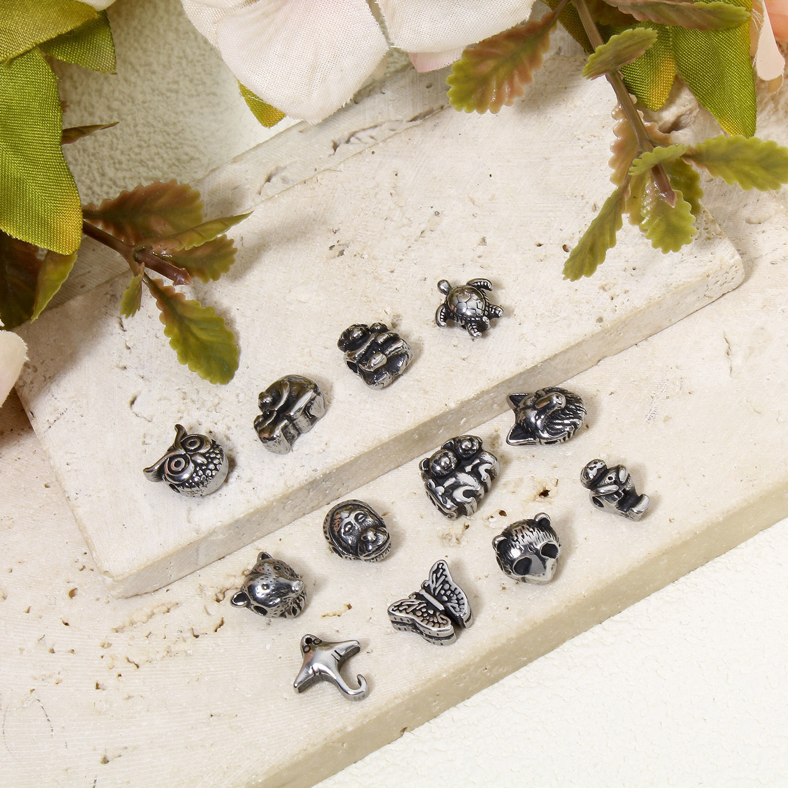 Picture of 304 Stainless Steel Beads For DIY Jewelry Making Antique Silver Color