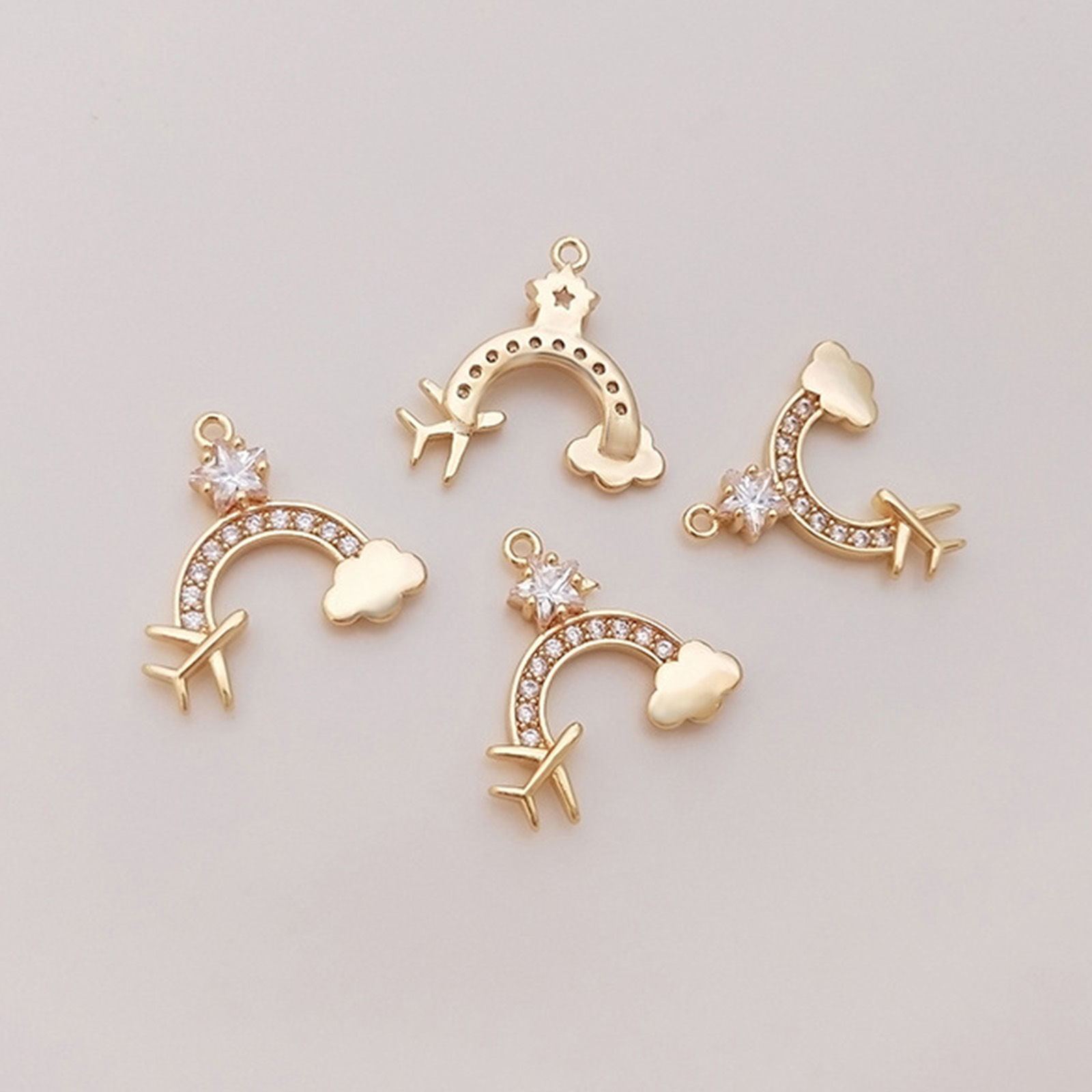 Picture of Eco-friendly Brass Charms 18K Real Gold Plated Umbrella High-Heeled Shoes