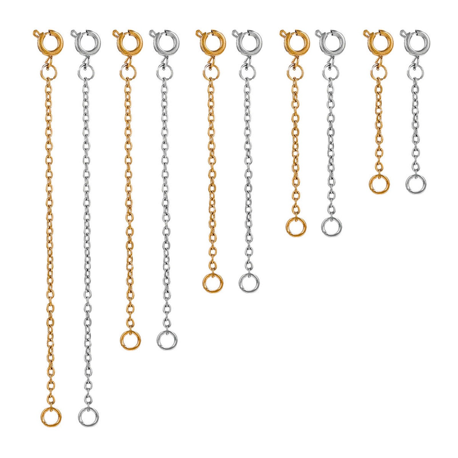Picture of 304 Stainless Steel Extender Chain For Necklace Bracelet Jewelry Making With Spring Ring Clasp