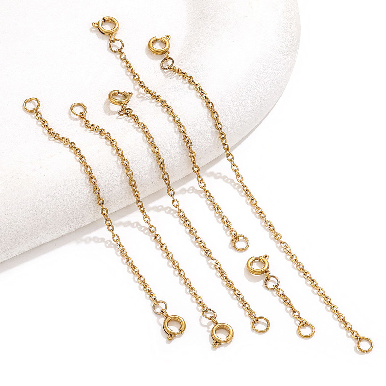 Picture of 304 Stainless Steel Extender Chain For Necklace Bracelet Jewelry Making With Spring Ring Clasp