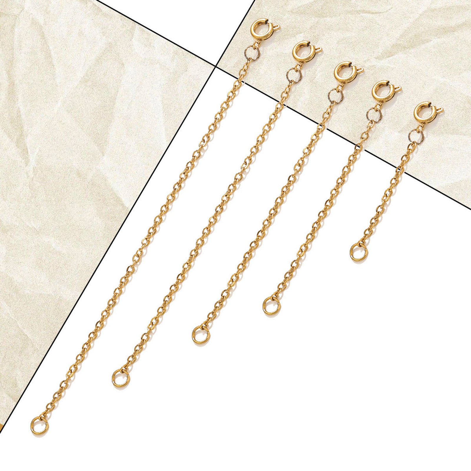 Picture of 304 Stainless Steel Extender Chain For Necklace Bracelet Jewelry Making With Spring Ring Clasp