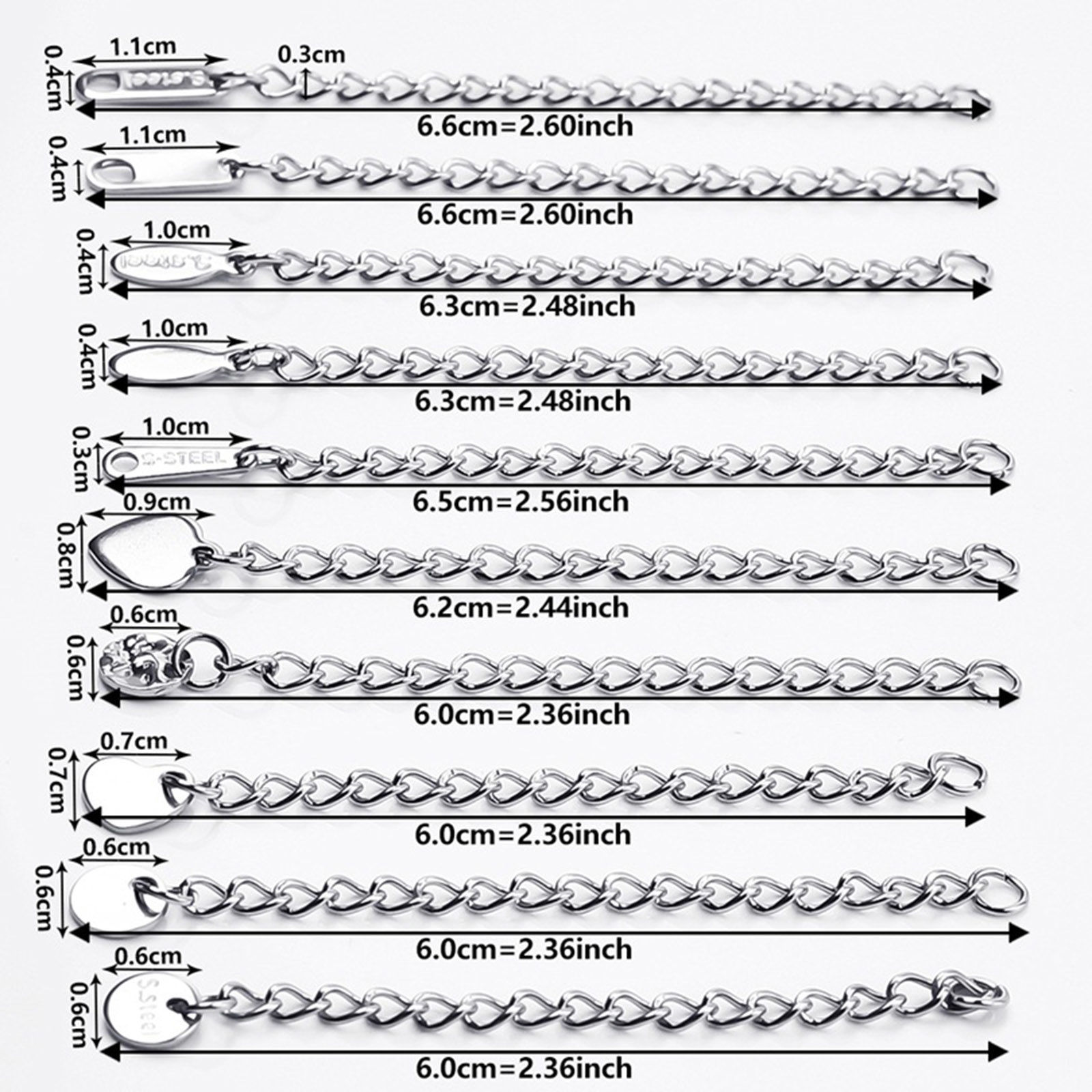 Picture of 304 Stainless Steel Extender Chain For Necklace Bracelet Jewelry Making
