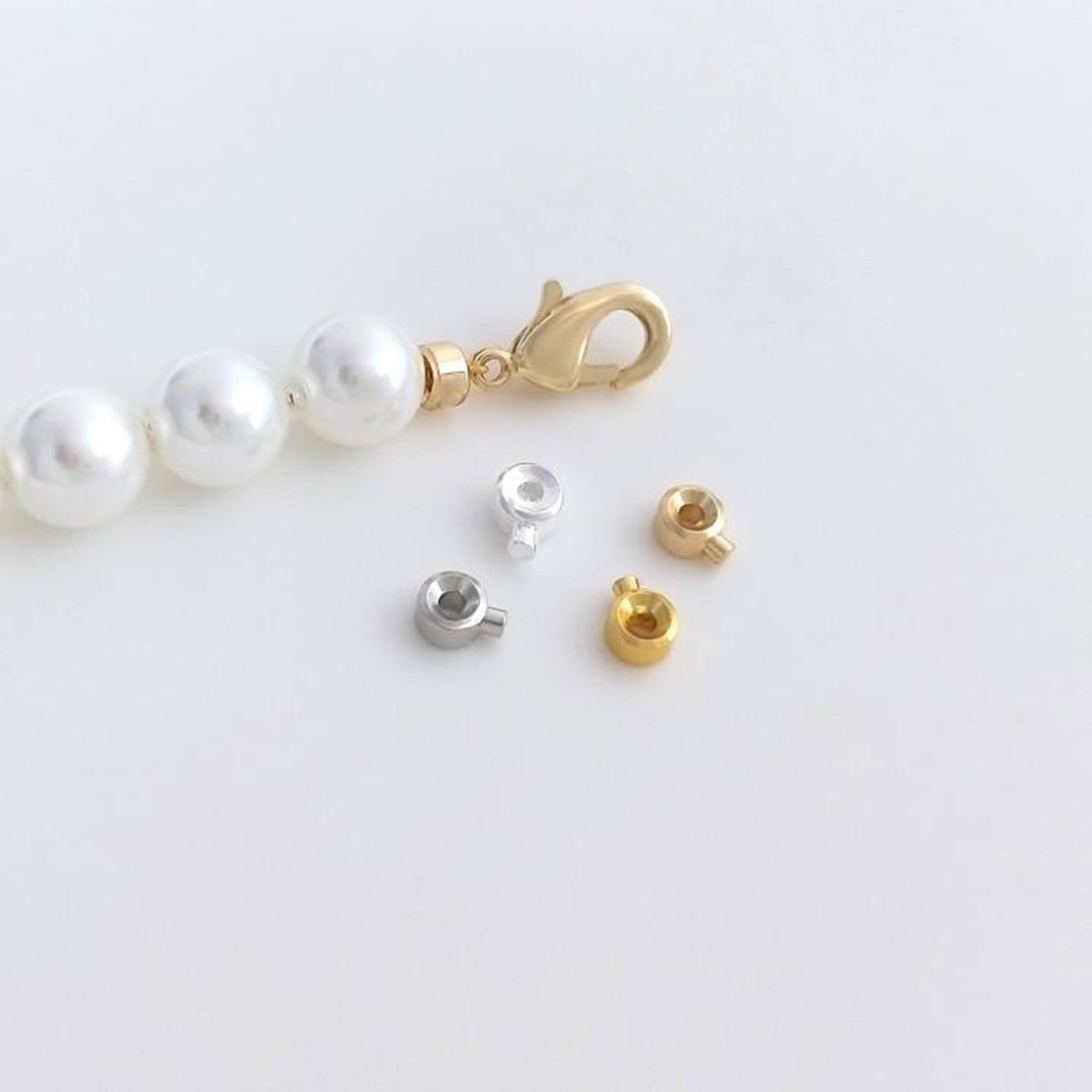 Picture of Eco-friendly Brass Crimp Beads Stoppers For Bracelet Necklace Ends Jewelry Making Accessories Barrel Multicolor 3mm x 2mm